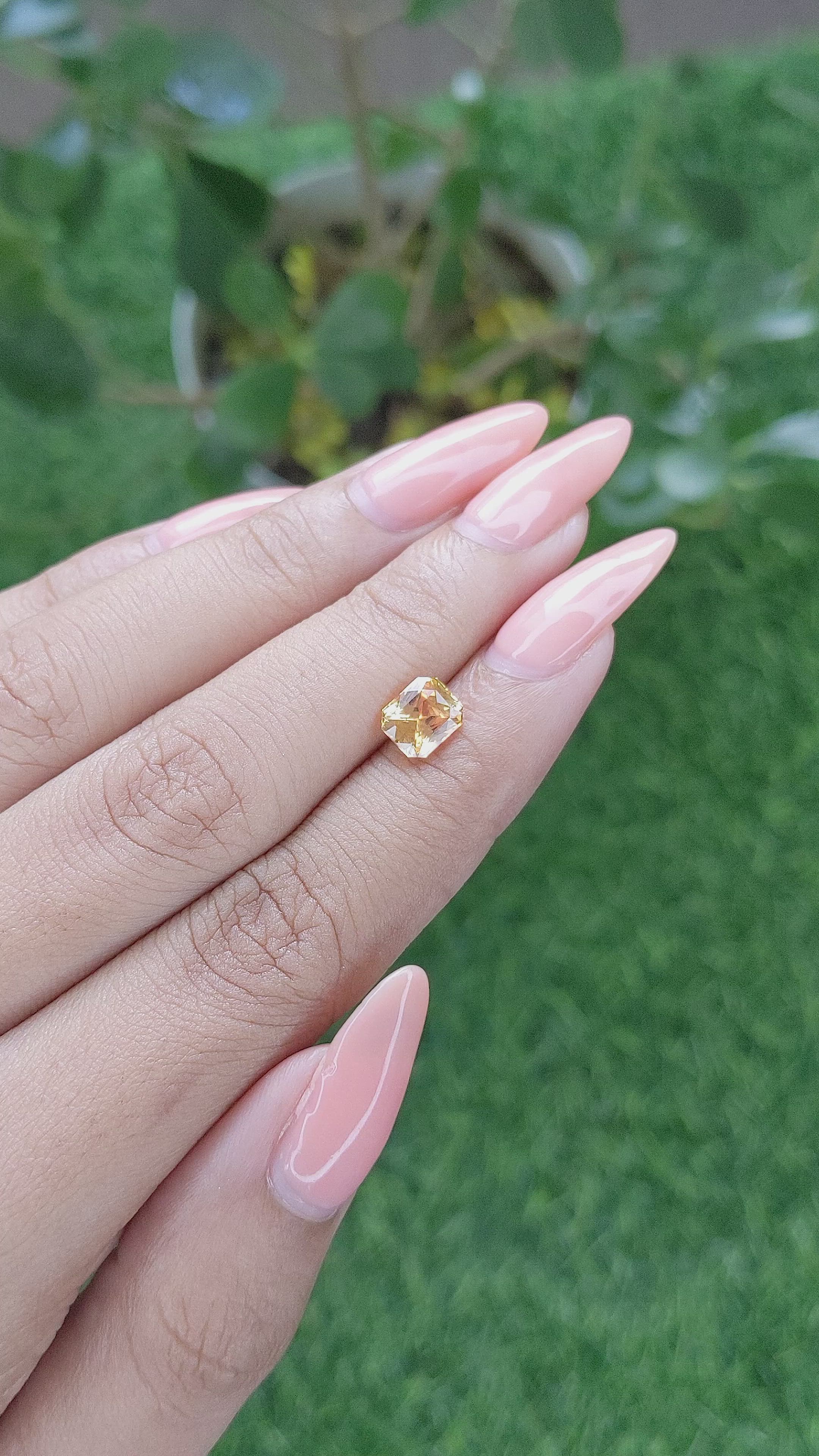 1.52 Ct. Orange Sapphire from Madagascar Size Video