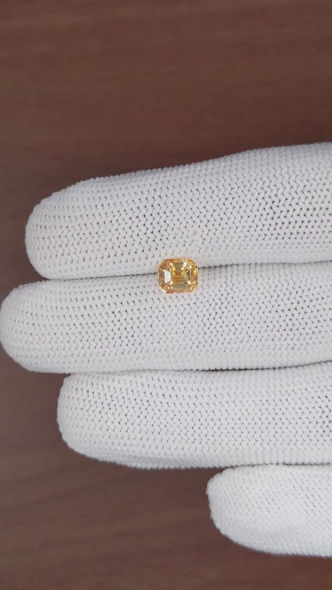 1.47 Ct. Orangish Yellow Sapphire from Madagascar Size Video
