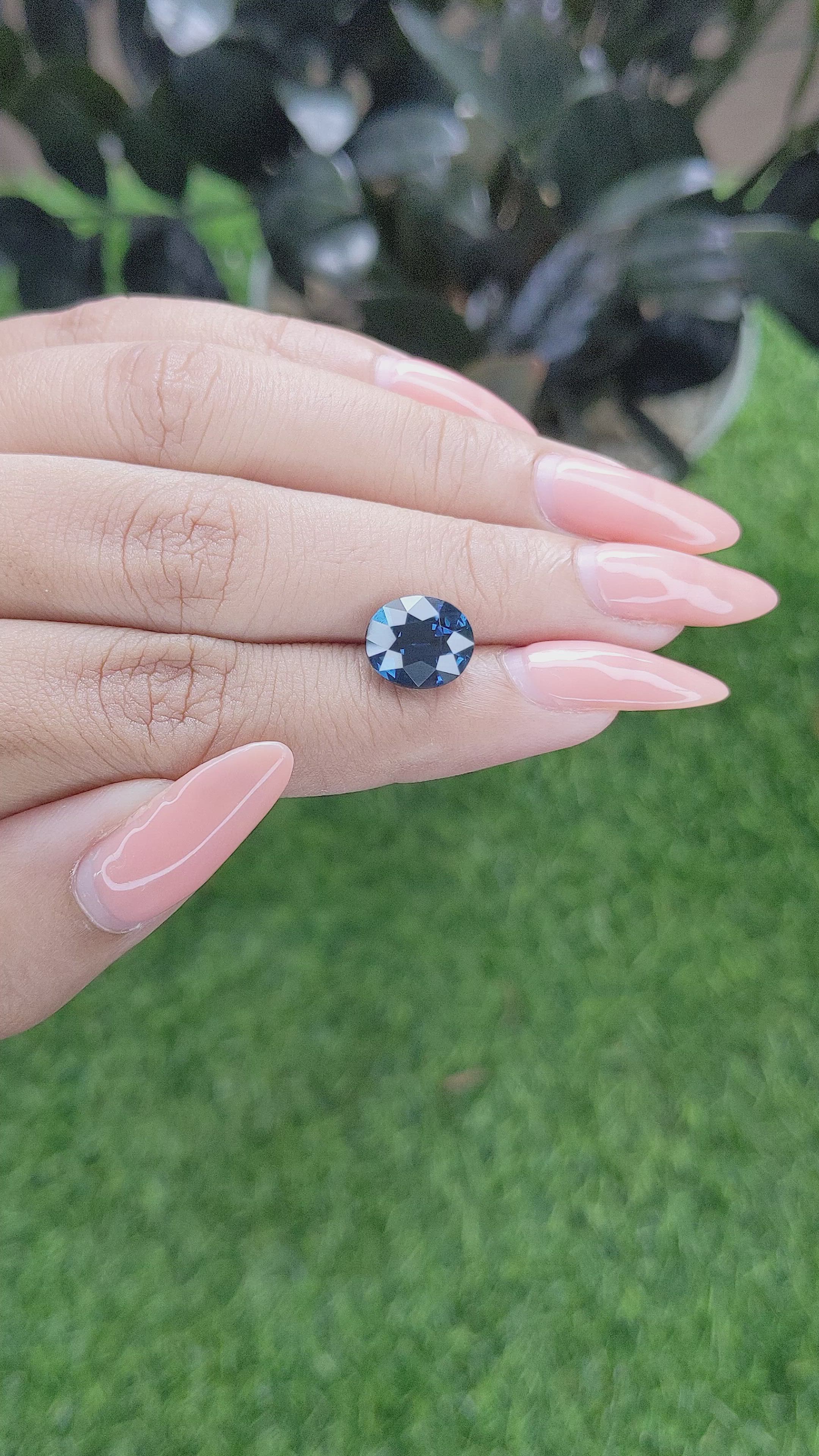 4.09 Ct. Greenish Blue Sapphire from Nigeria Size Video