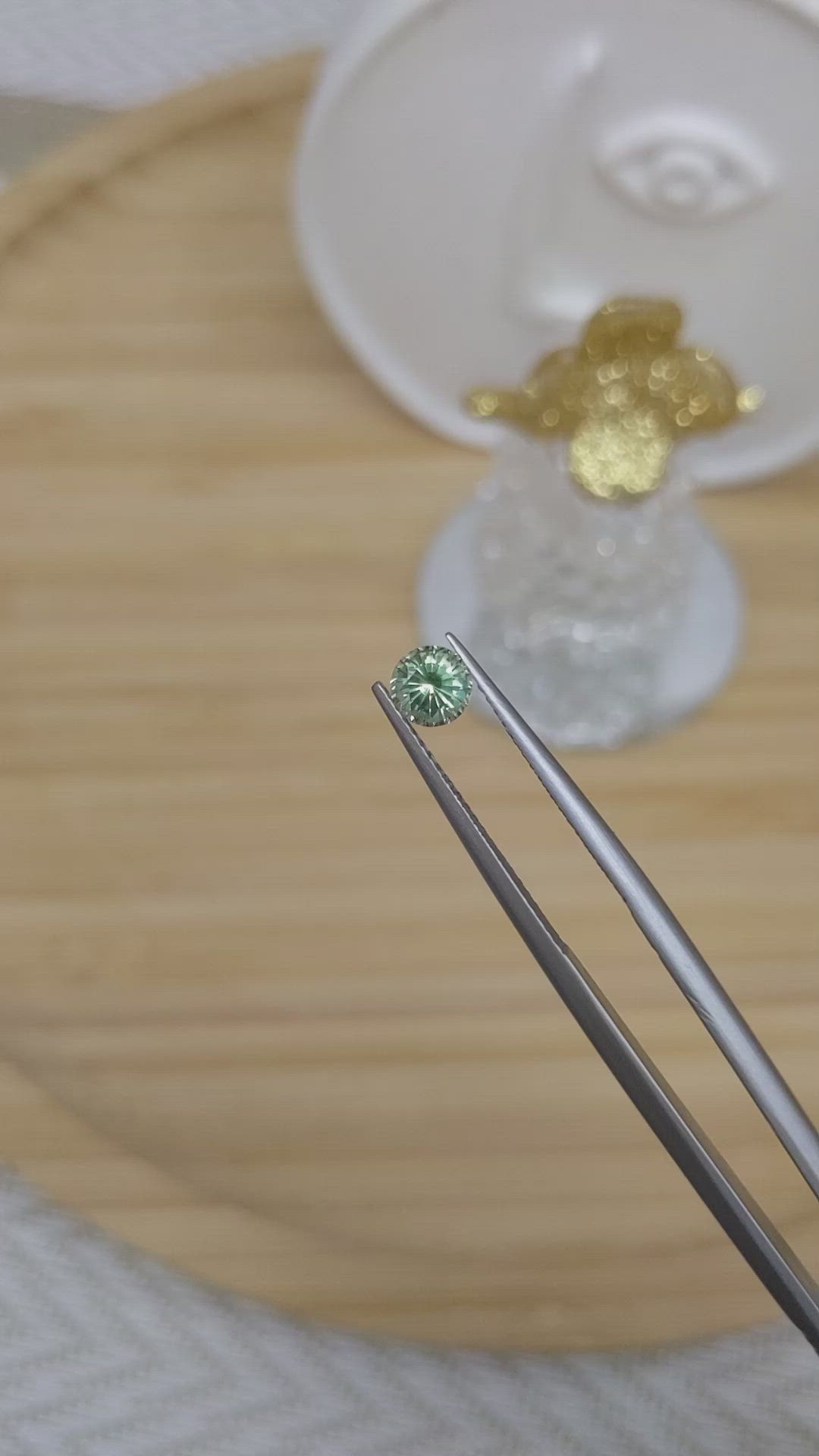 0.66 Ct. Yellowish Green Sapphire from Madagascar Size Video