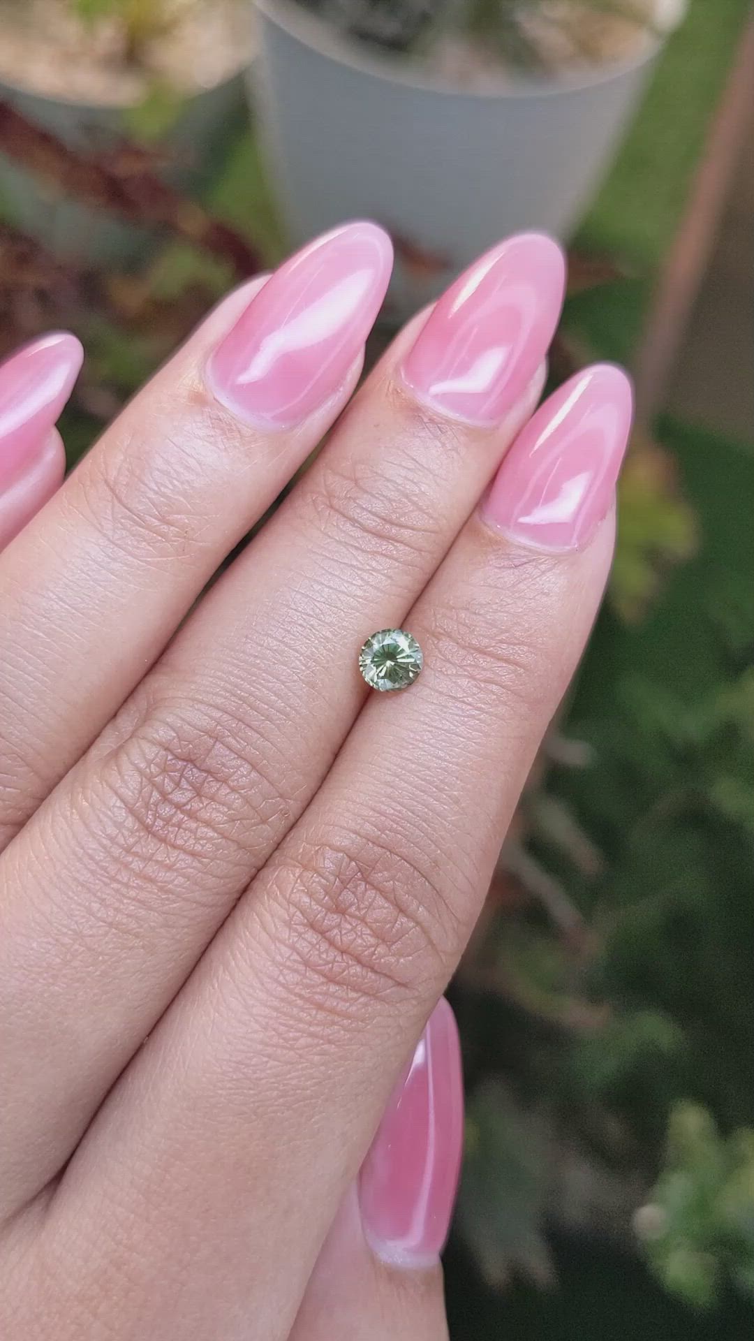 0.66 Ct. Yellowish Green Sapphire from Madagascar Size Video