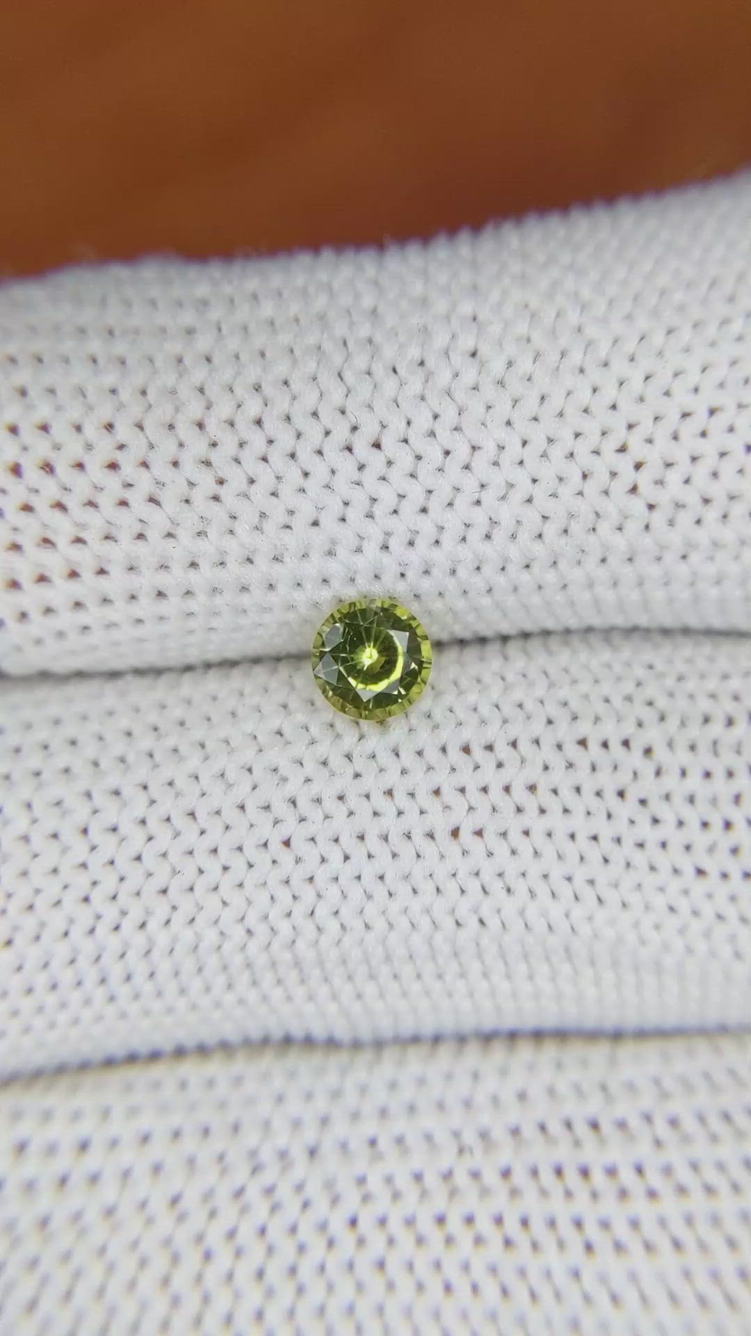 0.62 Ct. Greenish Yellow Sapphire from Madagascar Size Video
