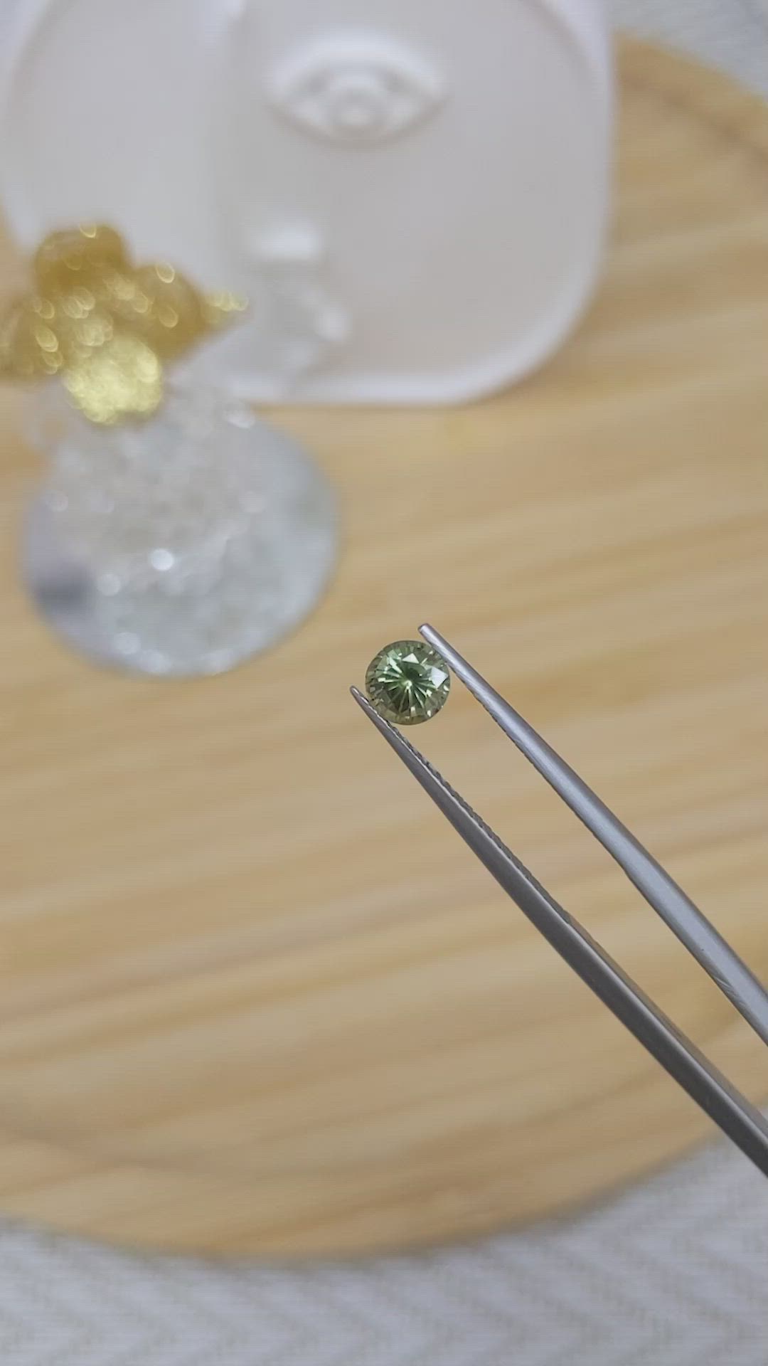 0.72 Ct. Yellowish Green Sapphire from Madagascar Size Video