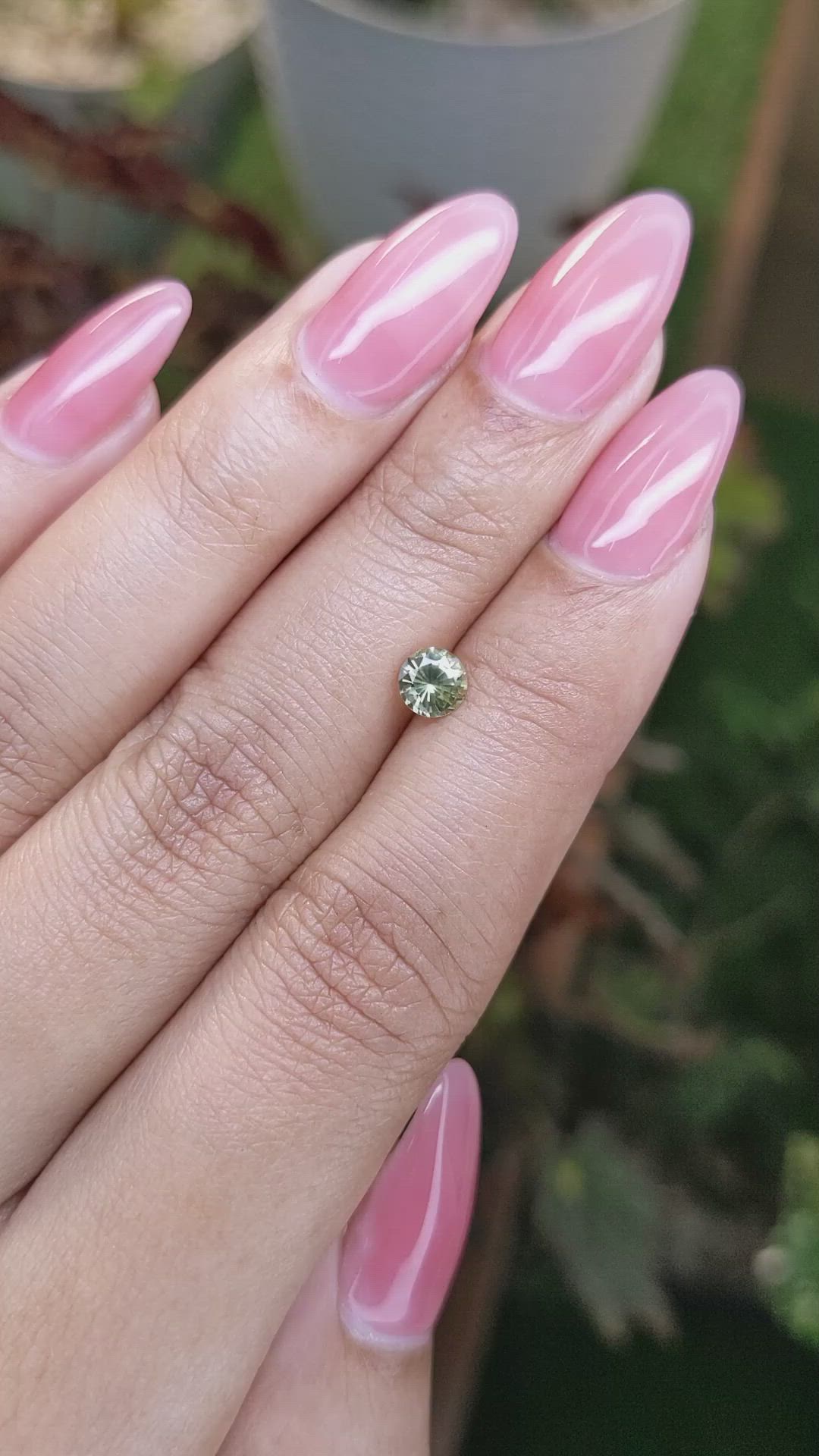 0.57 Ct. Yellowish Green Sapphire from Madagascar Size Video