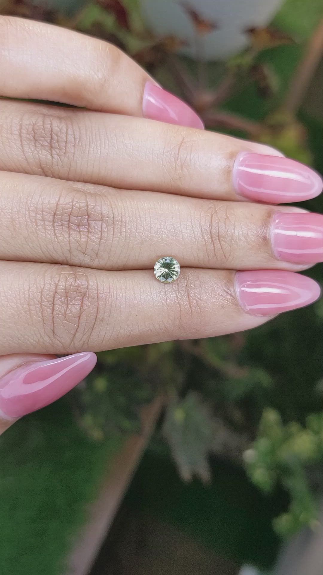 0.57 Ct. Yellowish Green Sapphire from Madagascar Size Video