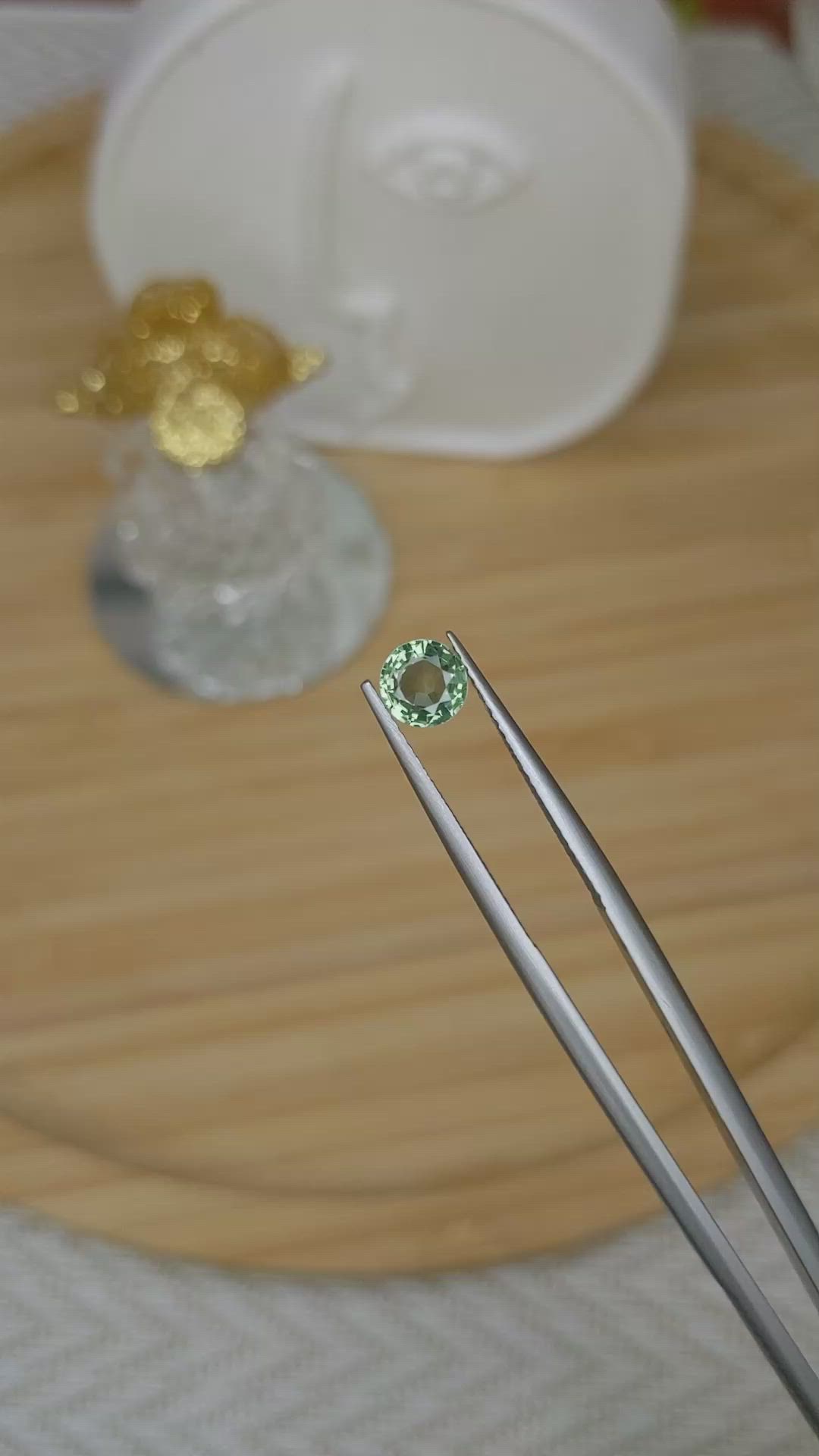 0.81 Ct. Green Sapphire from Madagascar Size Video