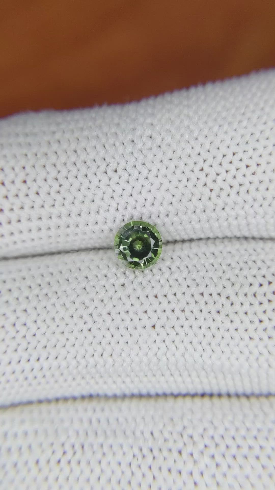 0.71 Ct. Green Sapphire from Madagascar Size Video