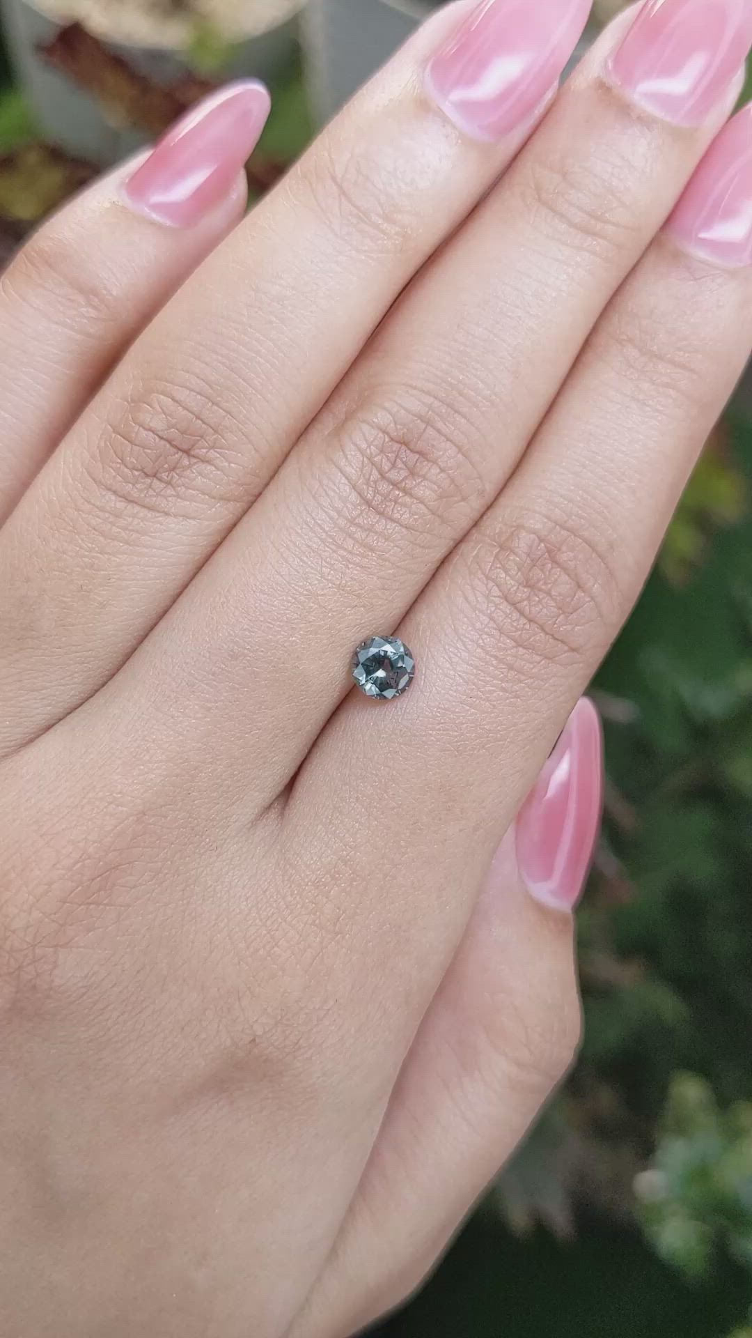 0.76 Ct. Bluish Green Sapphire from Madagascar Size Video