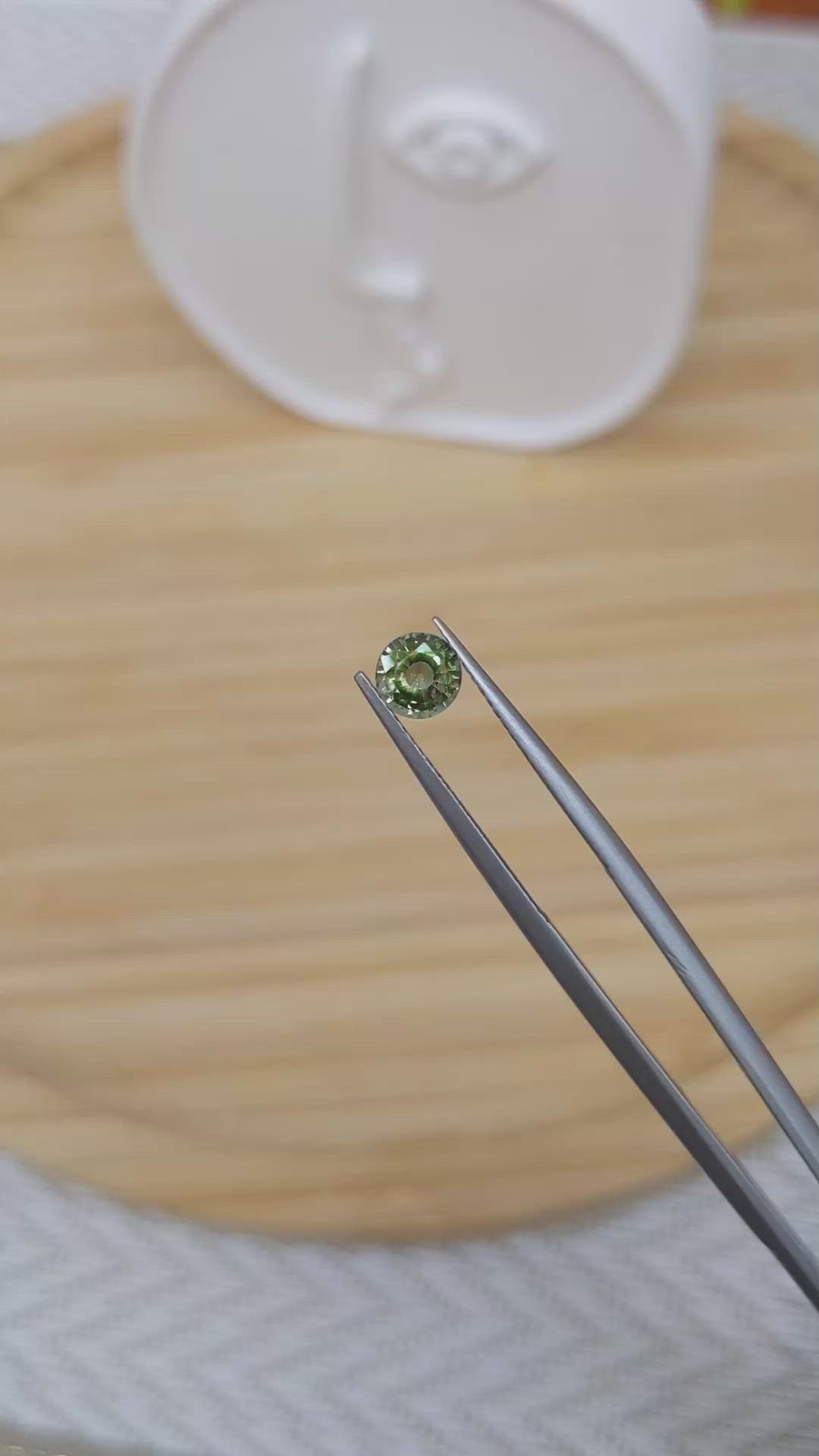 0.74 Ct. Yellowish Green Sapphire from Madagascar Size Video