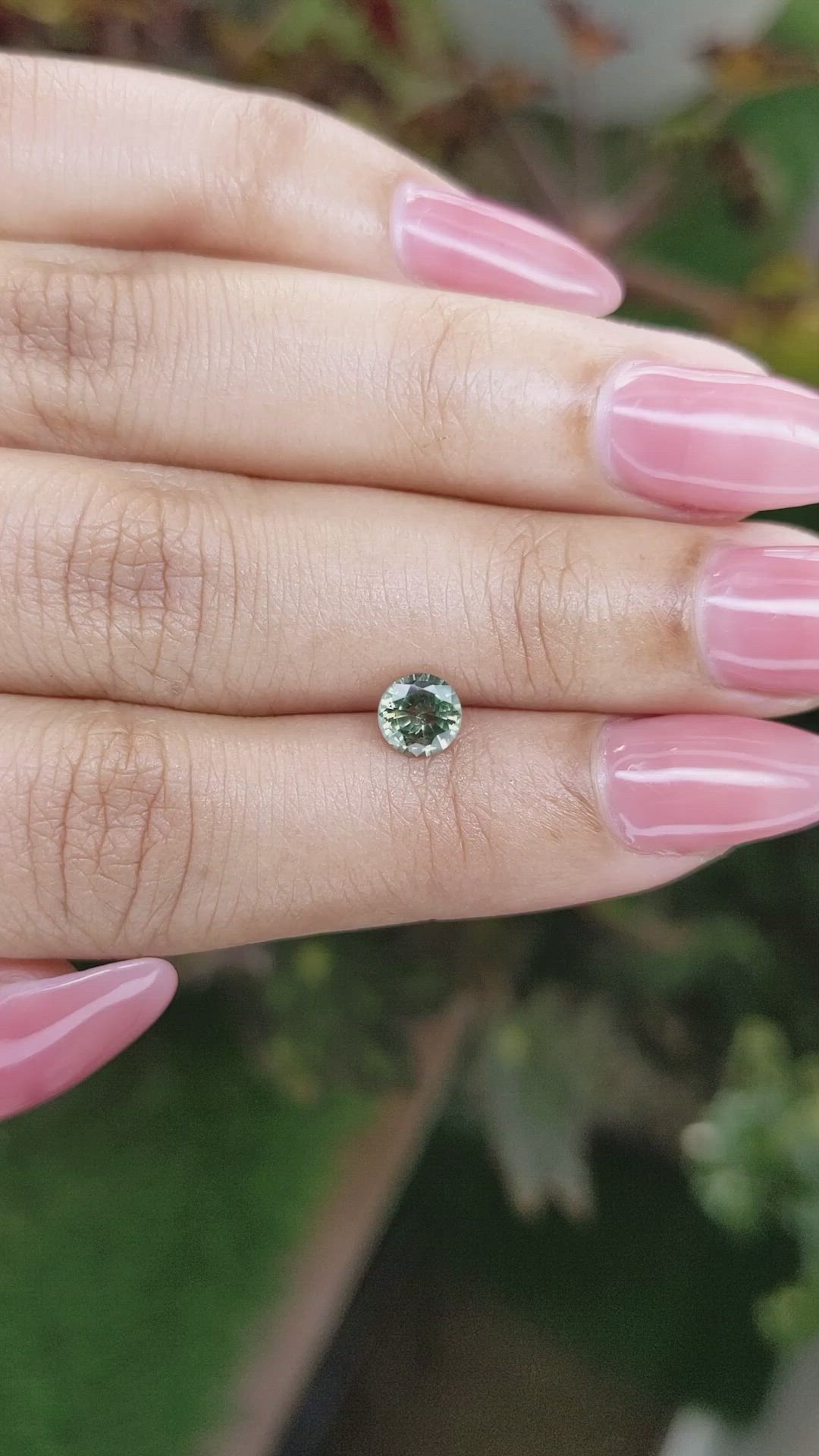 0.74 Ct. Yellowish Green Sapphire from Madagascar Size Video