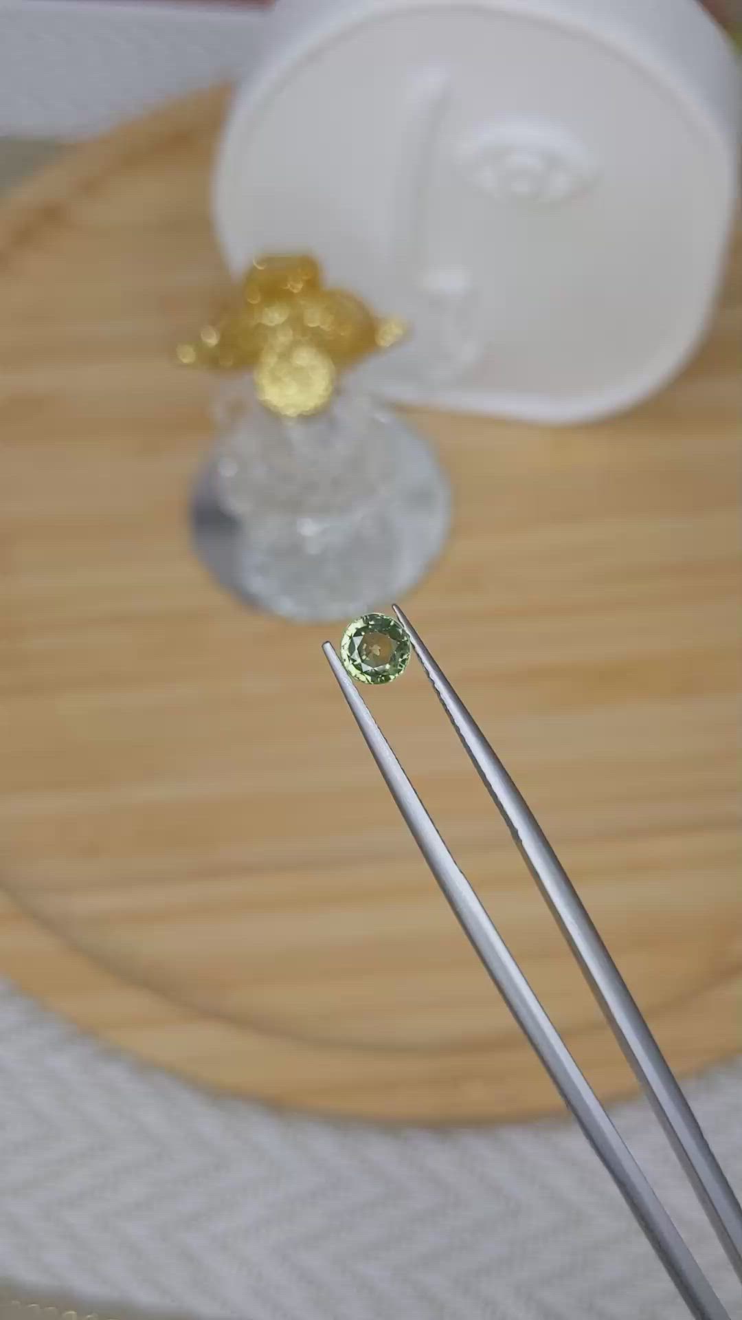 0.82 Ct. Yellowish Green Sapphire from Madagascar Size Video