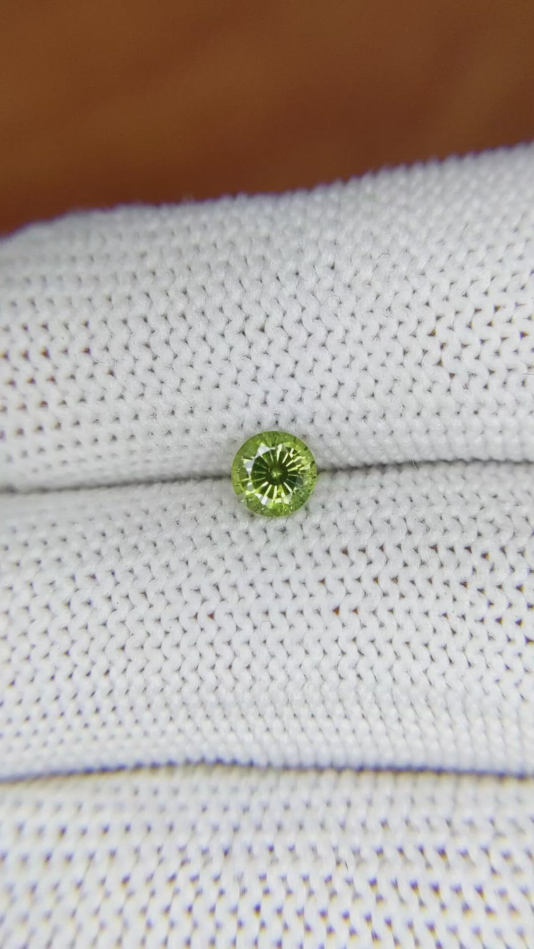 0.58 Ct. Yellowish Green Sapphire from Madagascar Size Video