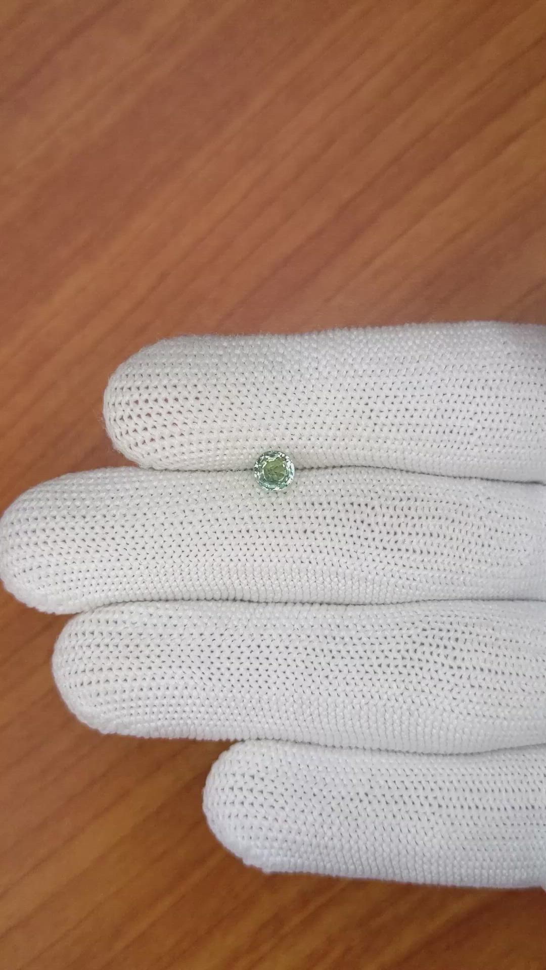 0.64 Ct. Green Sapphire from Madagascar Size Video