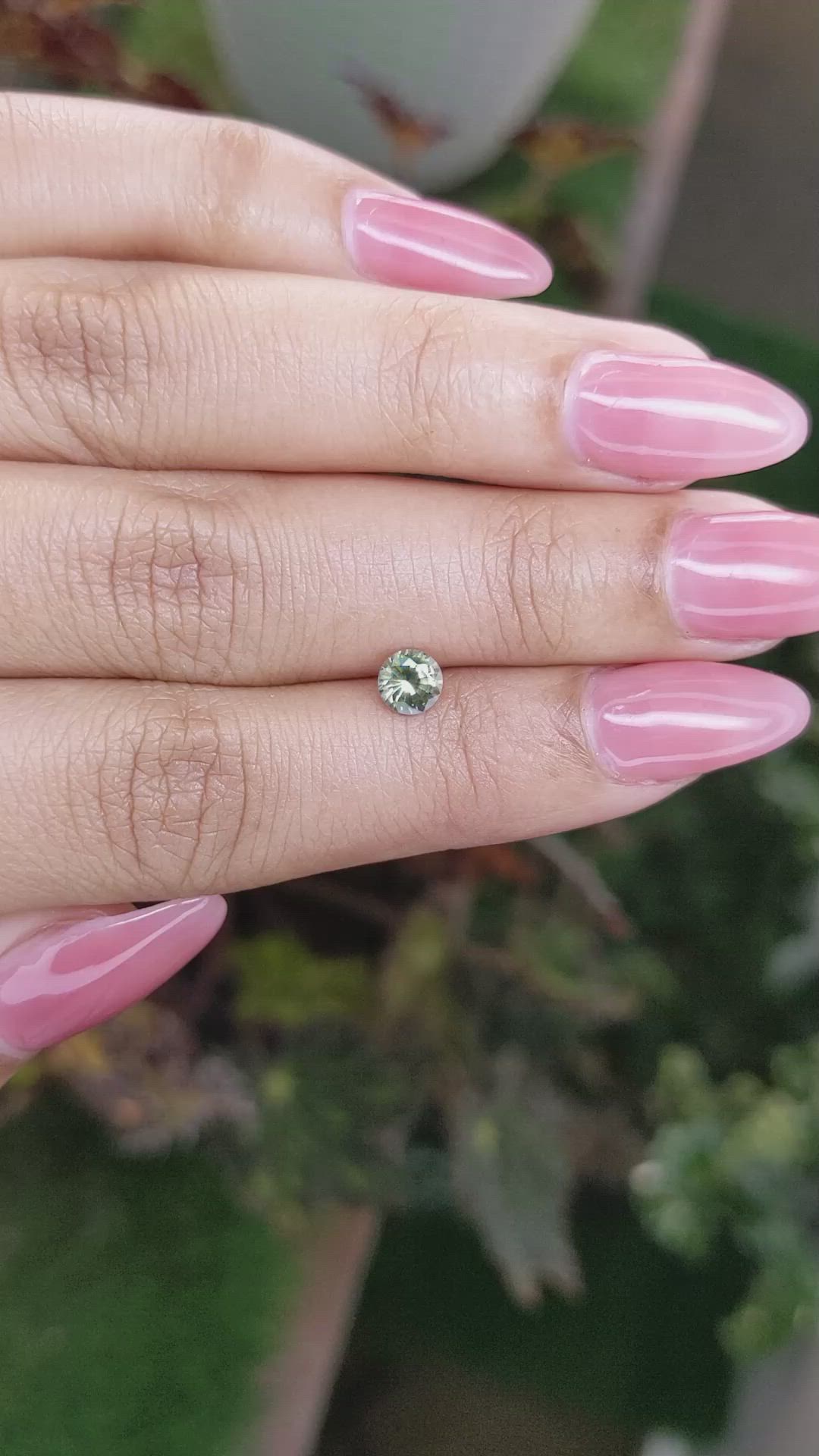 0.53 Ct. Bluish Green Sapphire from Madagascar Size Video