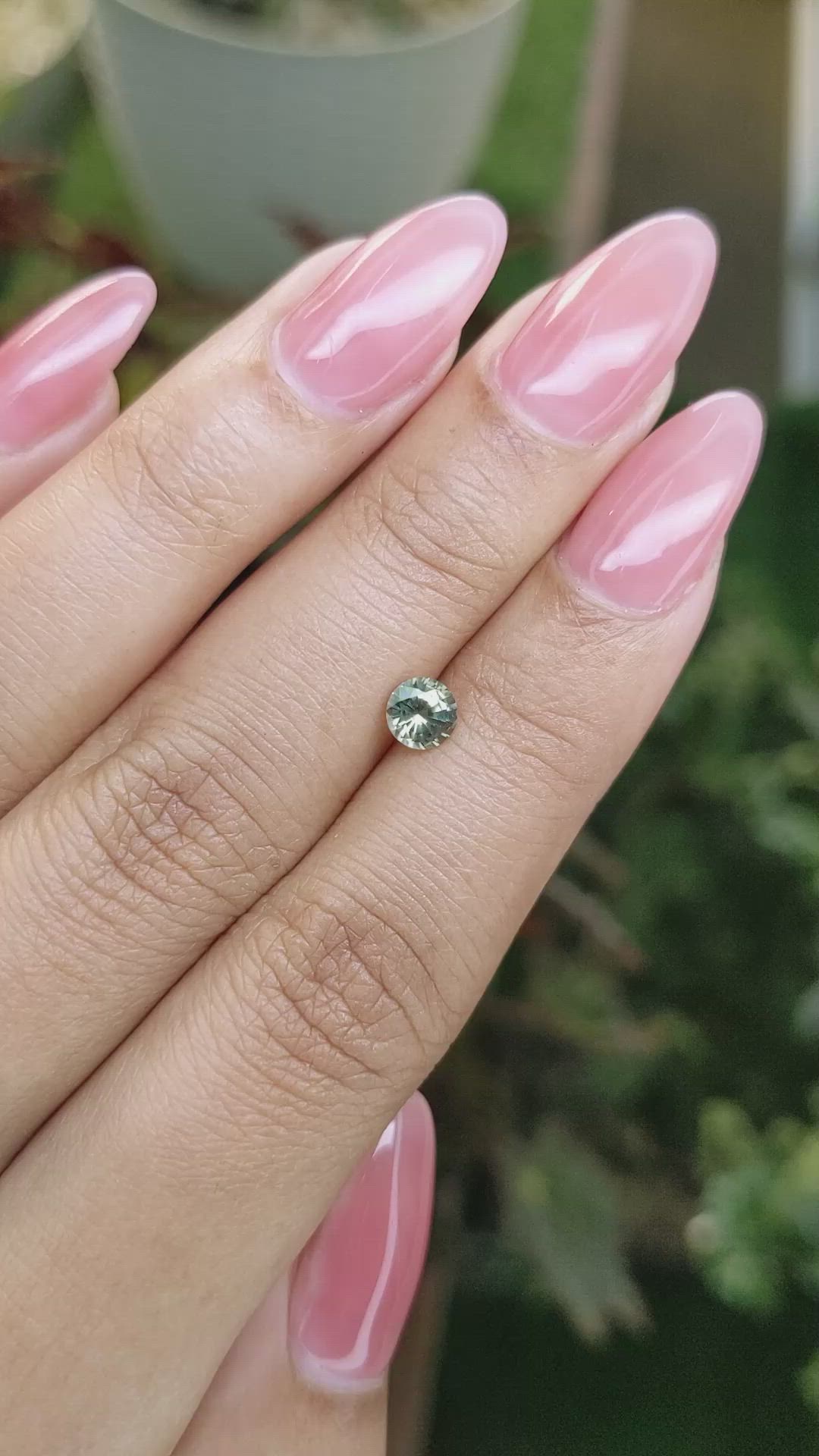 0.53 Ct. Bluish Green Sapphire from Madagascar Size Video