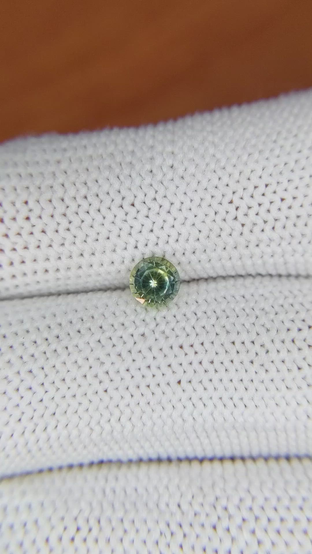 0.53 Ct. Bluish Green Sapphire from Madagascar Size Video