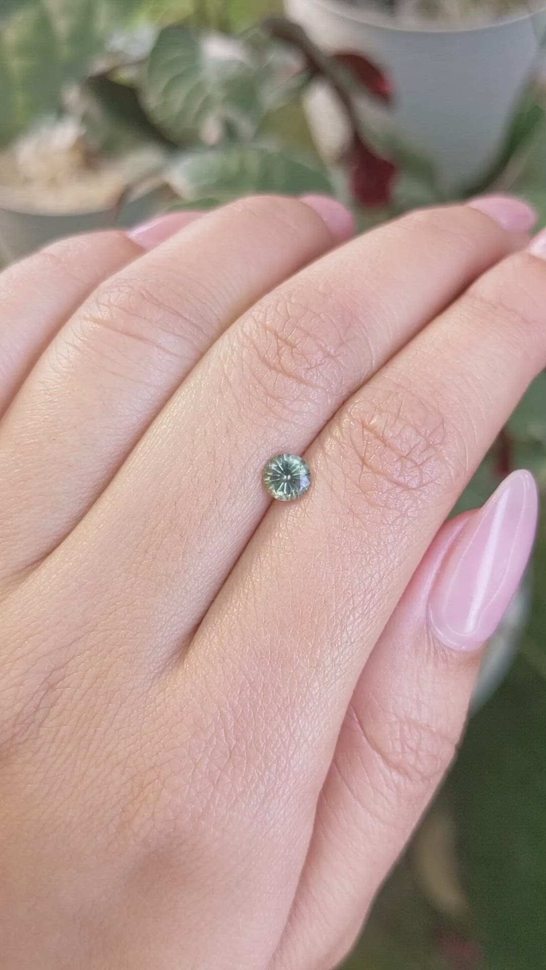 0.69 Ct. Yellowish Green Sapphire from Madagascar Size Video