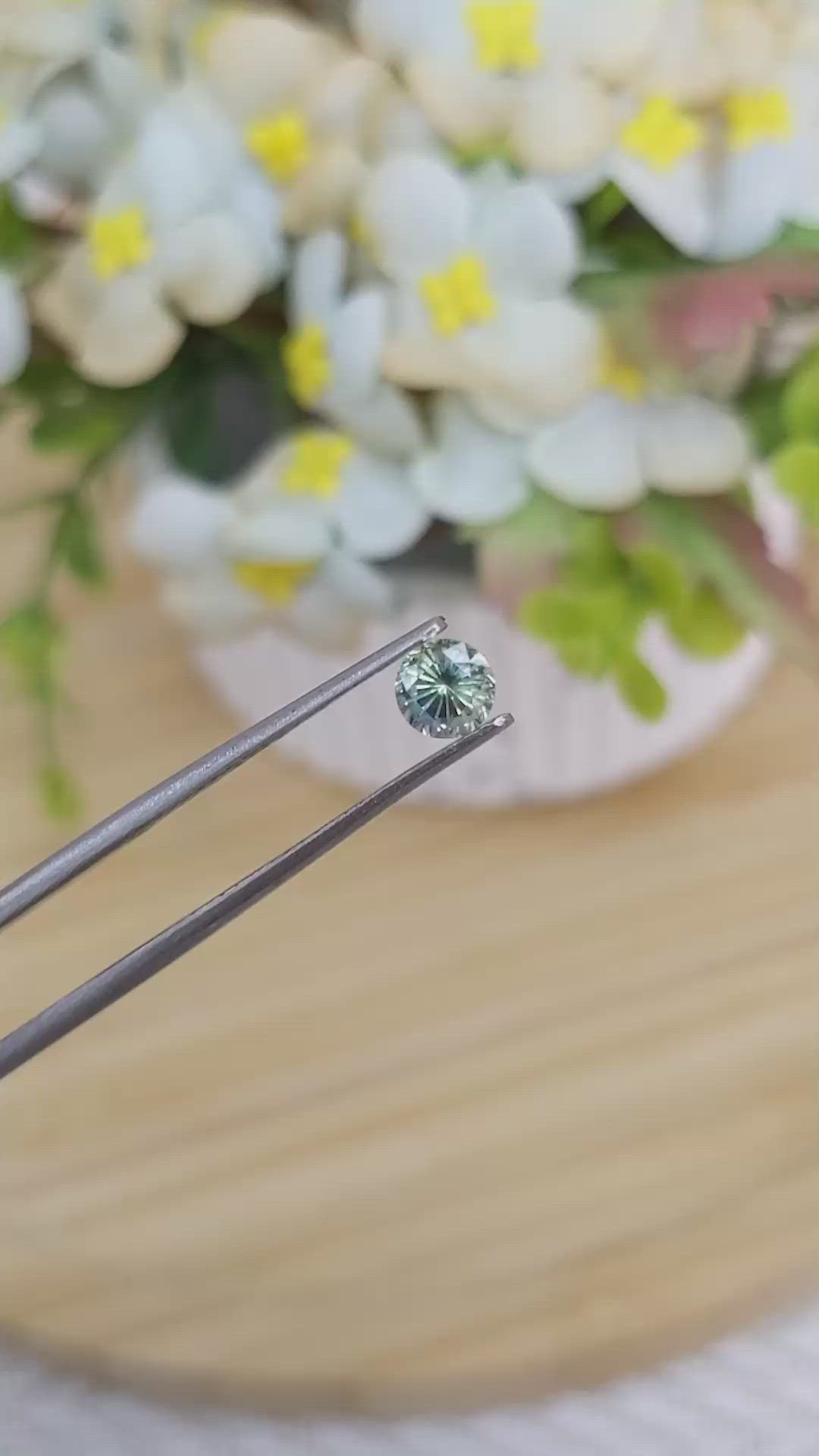 0.67 Ct. Bluish Green Sapphire from Madagascar Size Video