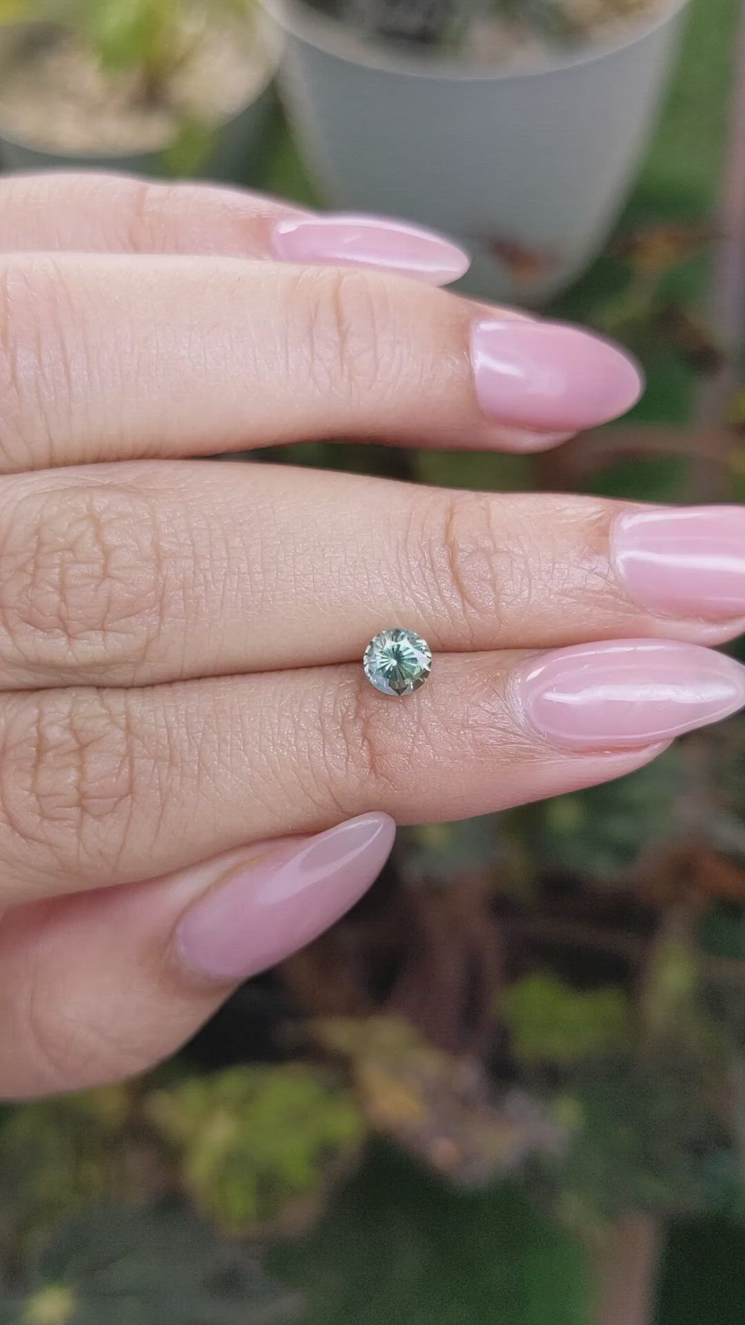 0.67 Ct. Bluish Green Sapphire from Madagascar Size Video