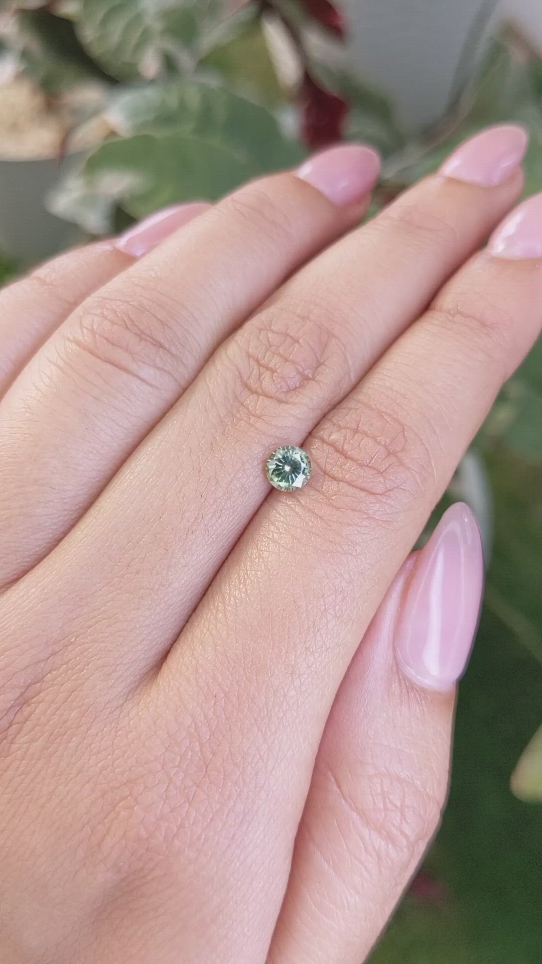 0.62 Ct. Yellowish Green Sapphire from Madagascar Size Video