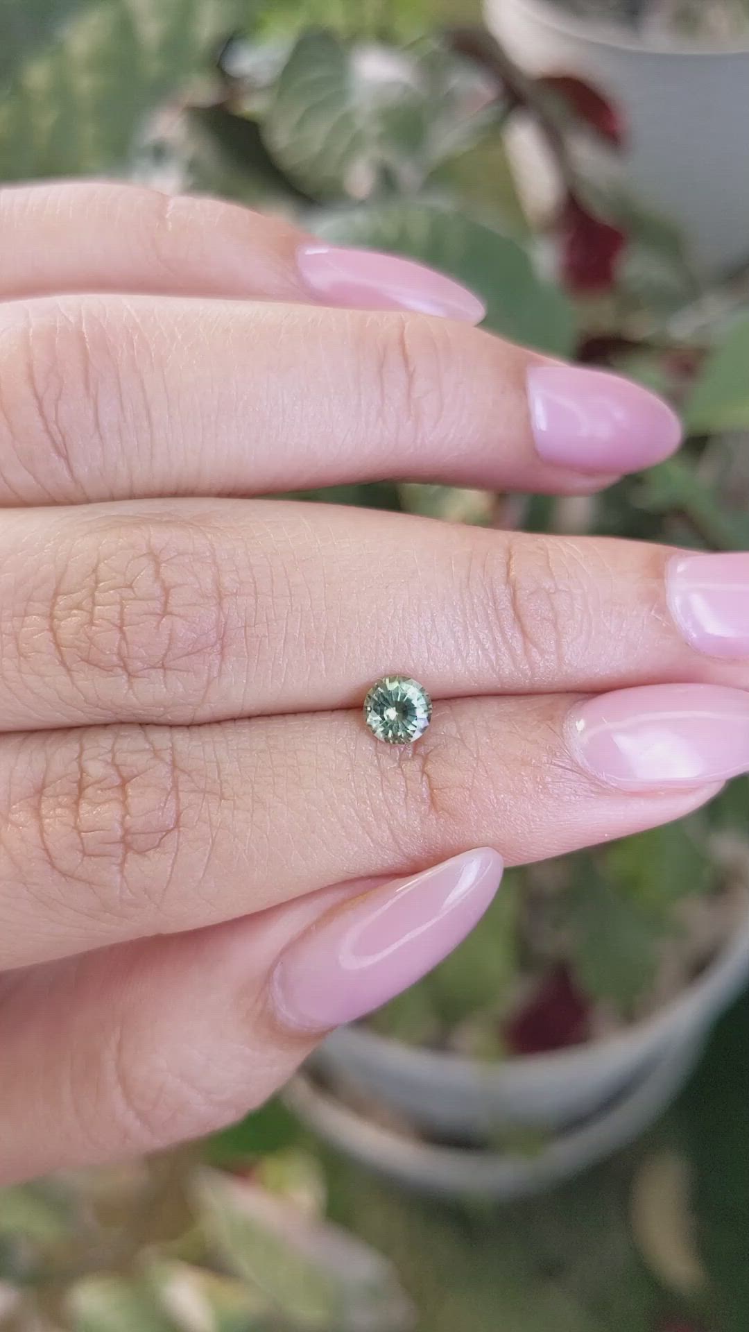 0.62 Ct. Yellowish Green Sapphire from Madagascar Size Video