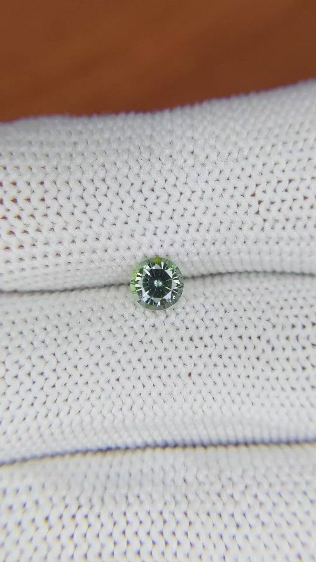 0.63 Ct. Bluish Green Sapphire from Madagascar Size Video