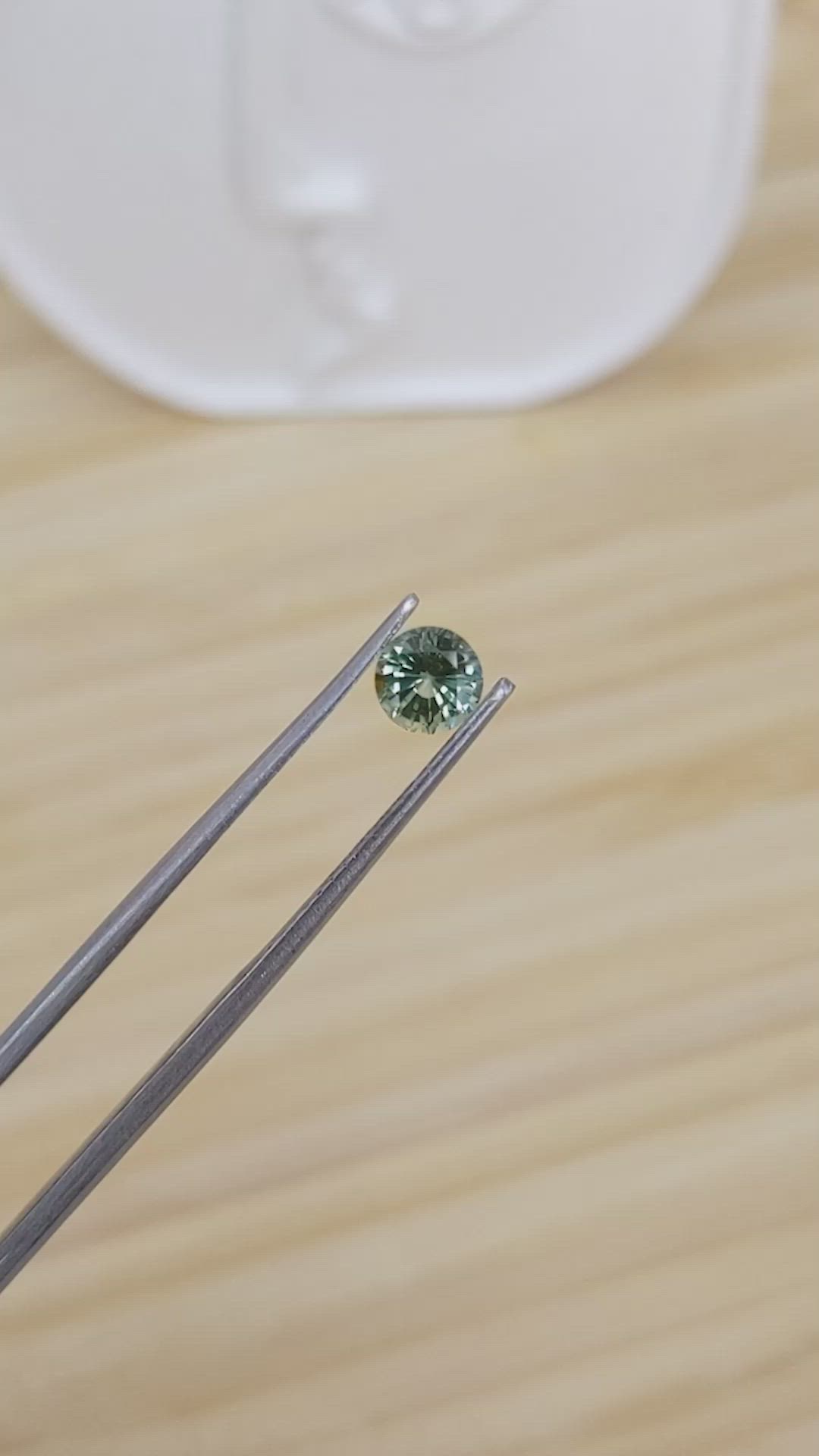 0.63 Ct. Bluish Green Sapphire from Madagascar Size Video