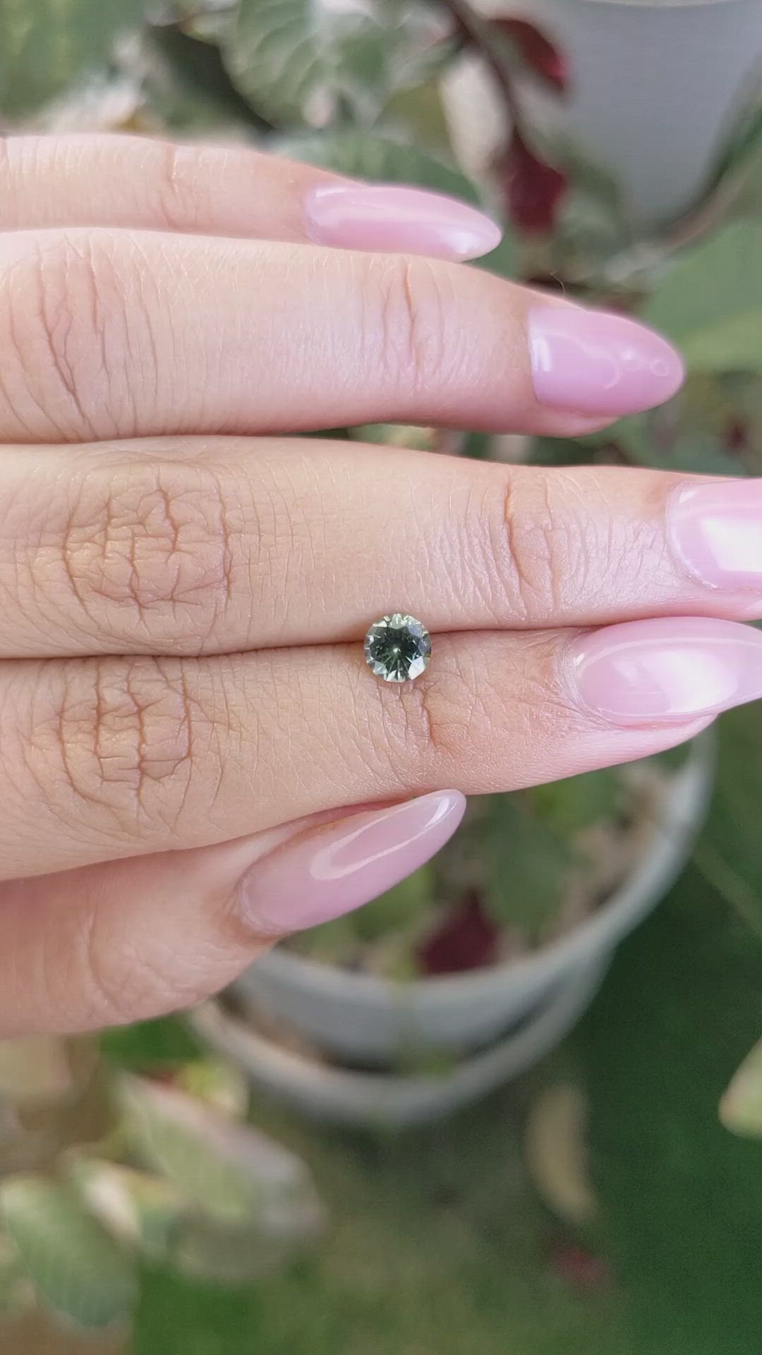 0.63 Ct. Bluish Green Sapphire from Madagascar Size Video