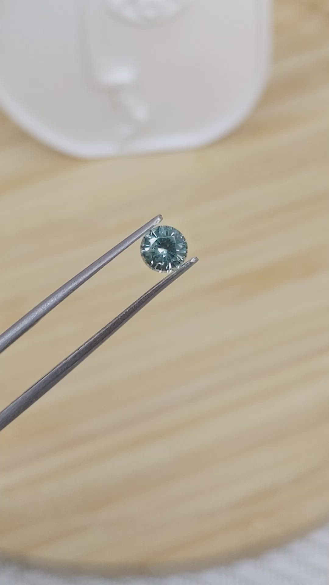 0.73 Ct. Bluish Green Sapphire from Madagascar Size Video