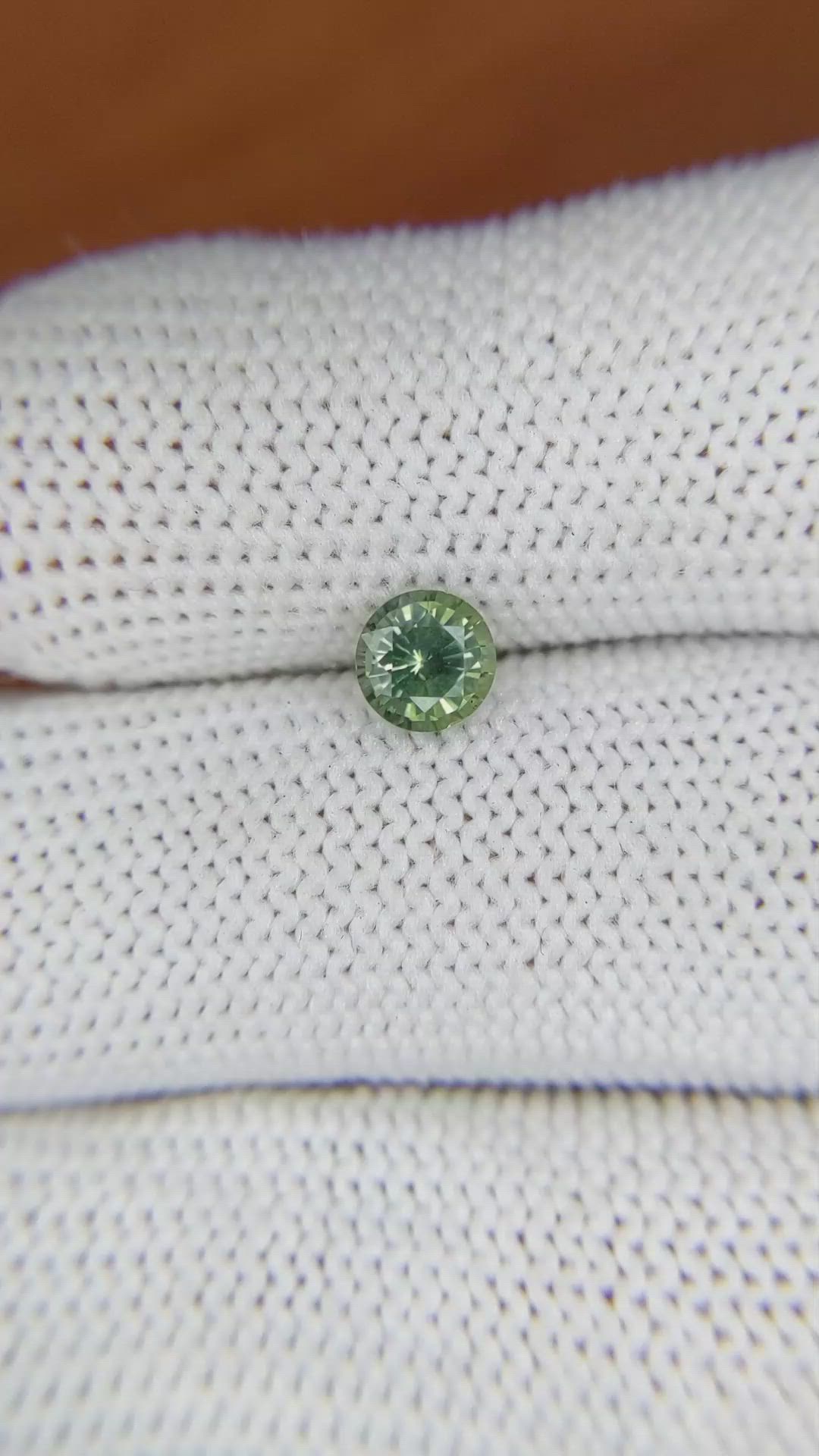 0.77 Ct. Green Sapphire from Madagascar Size Video