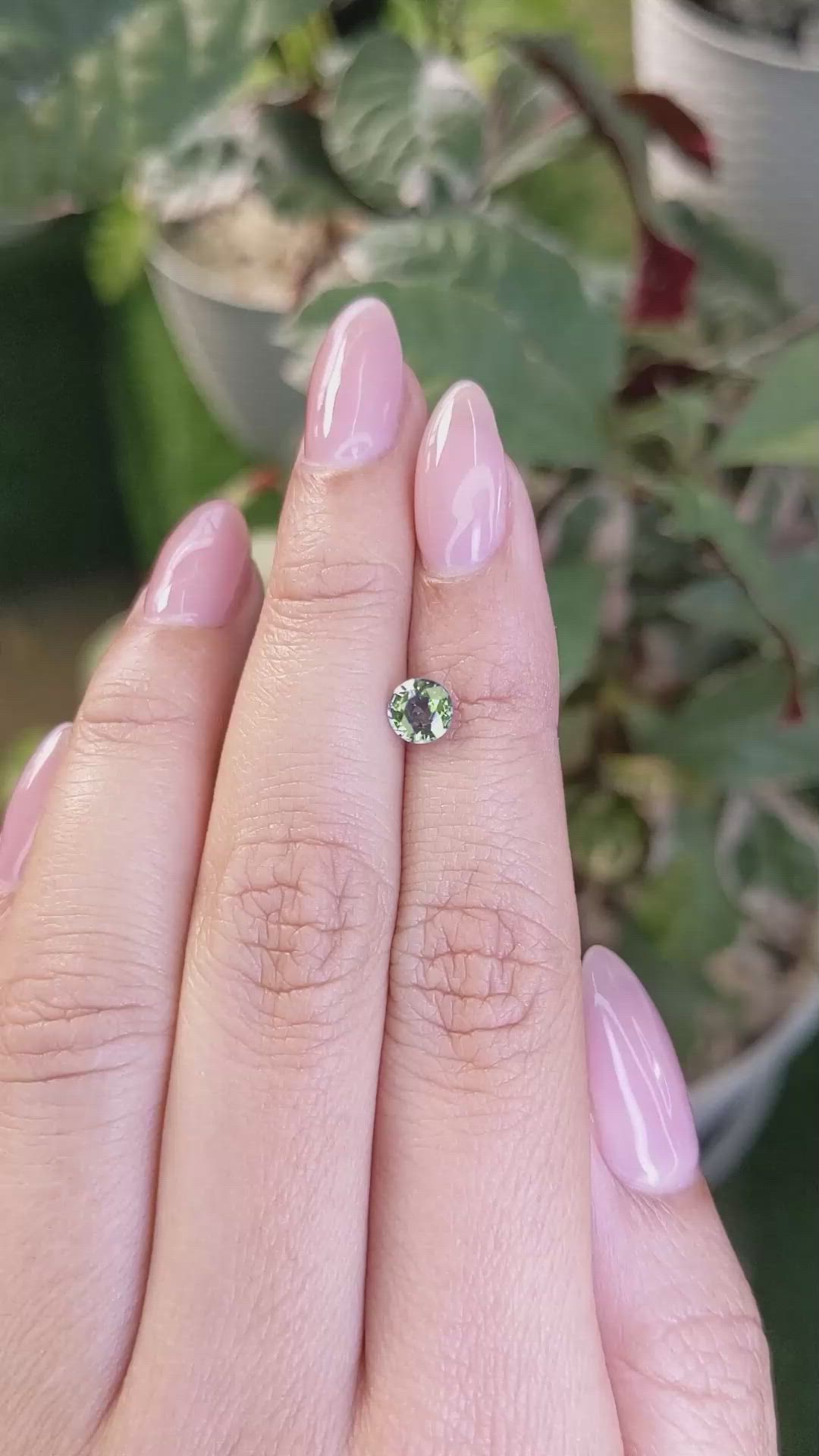 0.84 Ct. Green Sapphire from Madagascar Size Video