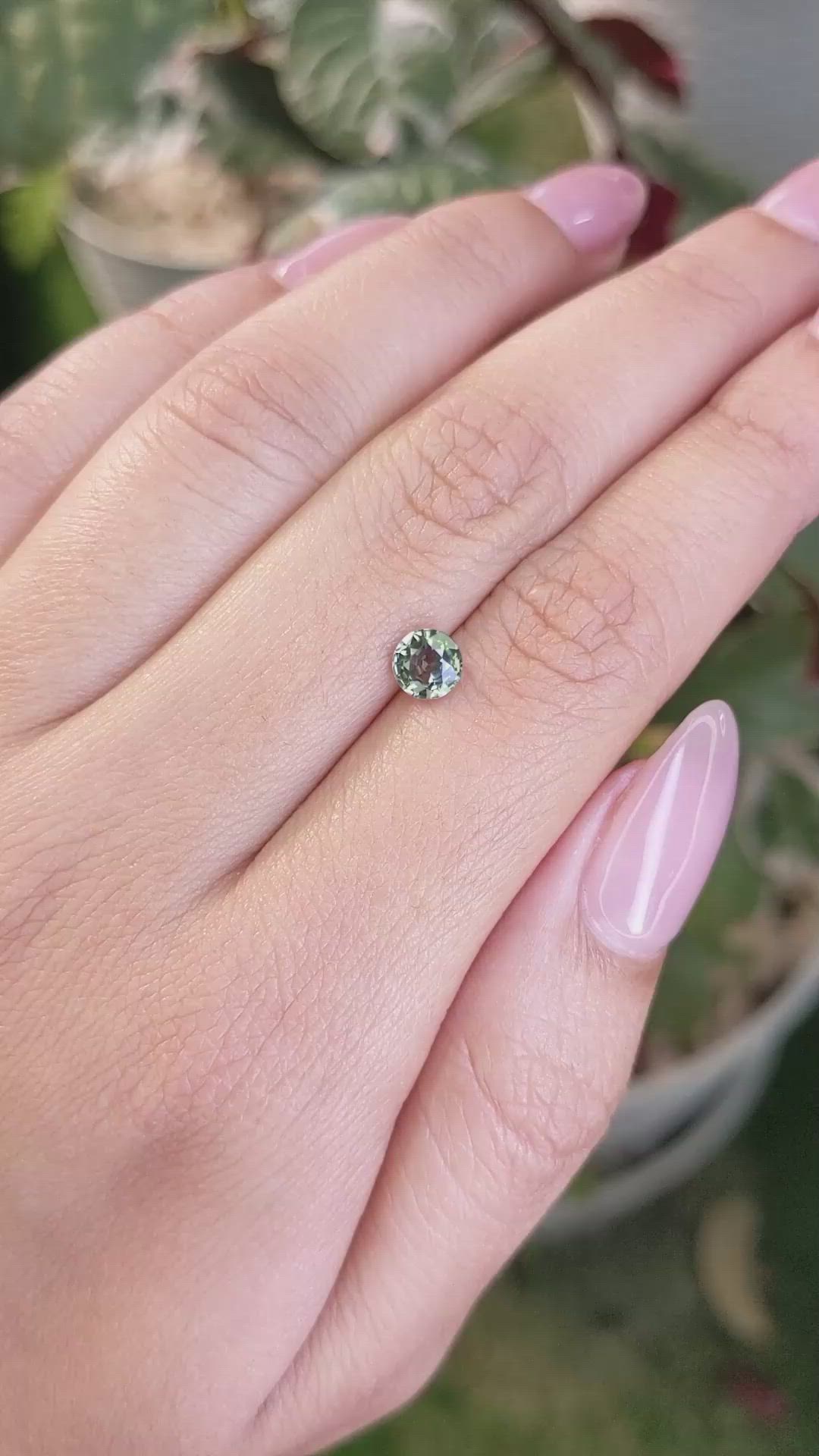 0.84 Ct. Green Sapphire from Madagascar Size Video