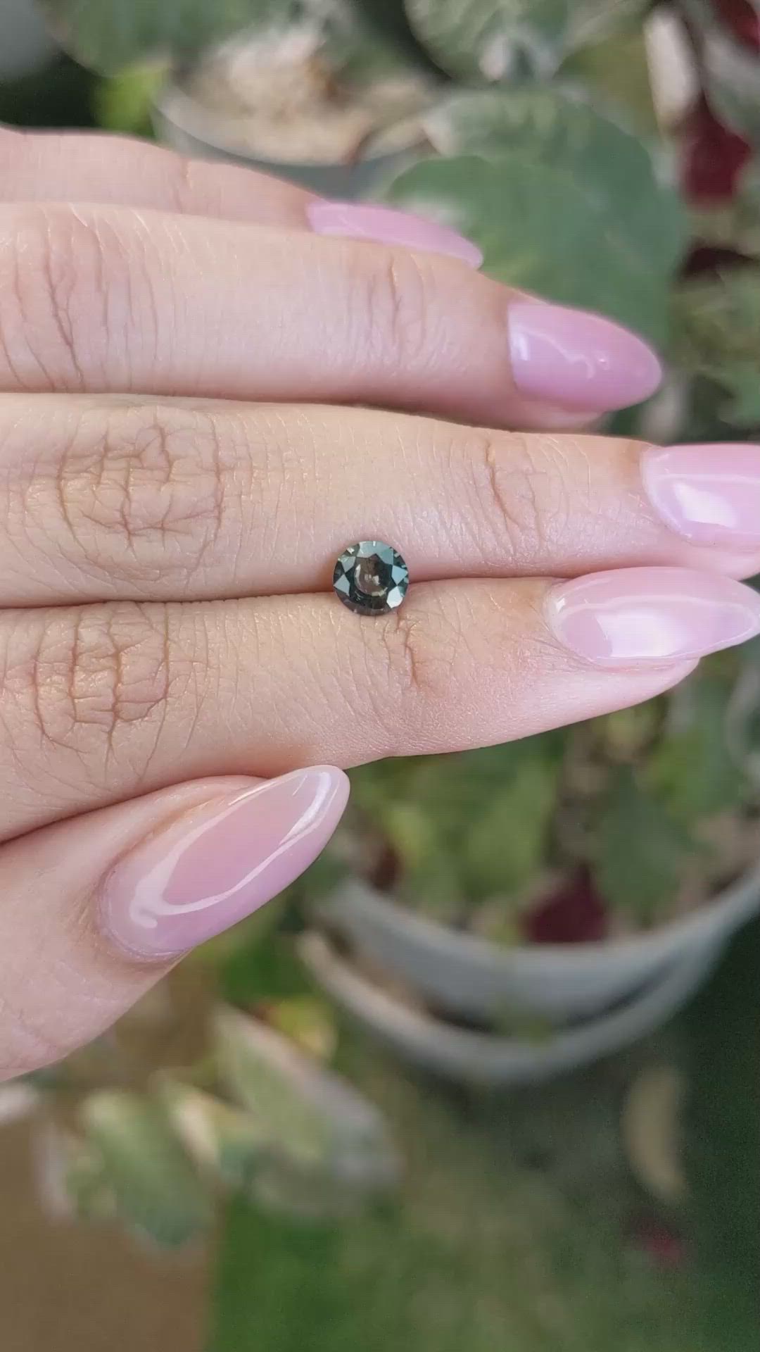 0.77 Ct. Bluish Green Sapphire from Madagascar Size Video