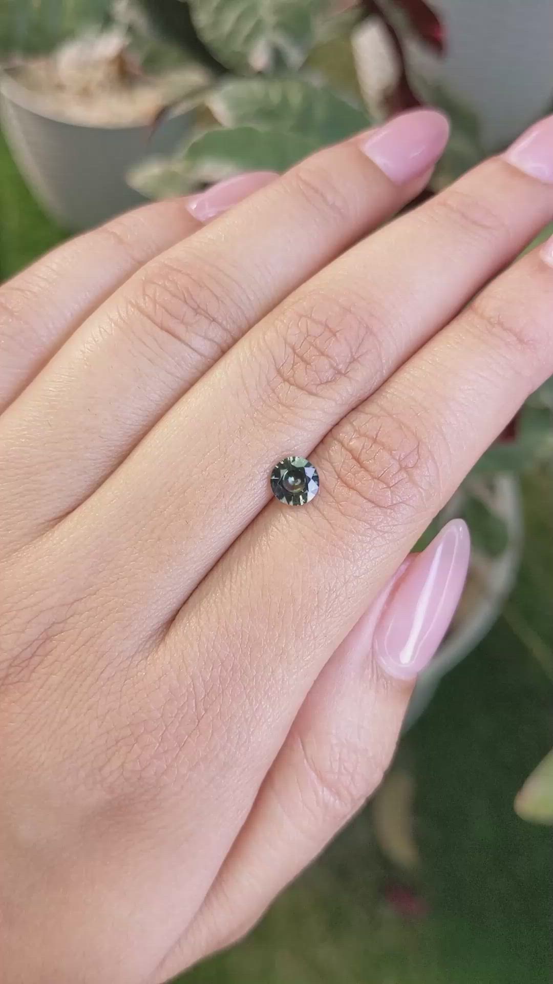 0.77 Ct. Bluish Green Sapphire from Madagascar Size Video