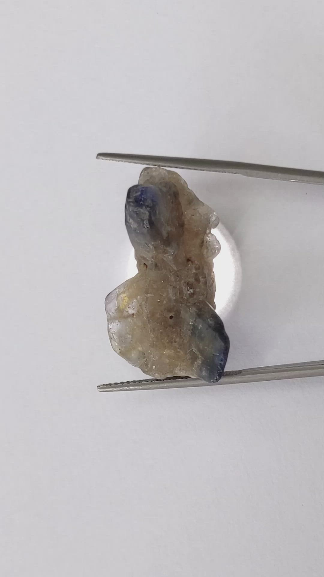 41.08 Ct. Bi Color Rough Sapphire Crystal from Ceylon (Sri Lanka) Size Video