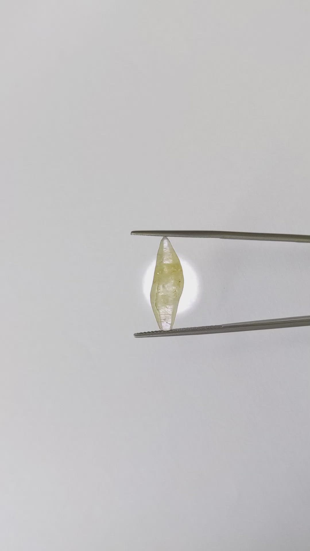 7.37 Ct. Yellow Rough Sapphire Crystal from Ceylon (Sri Lanka) Size Video