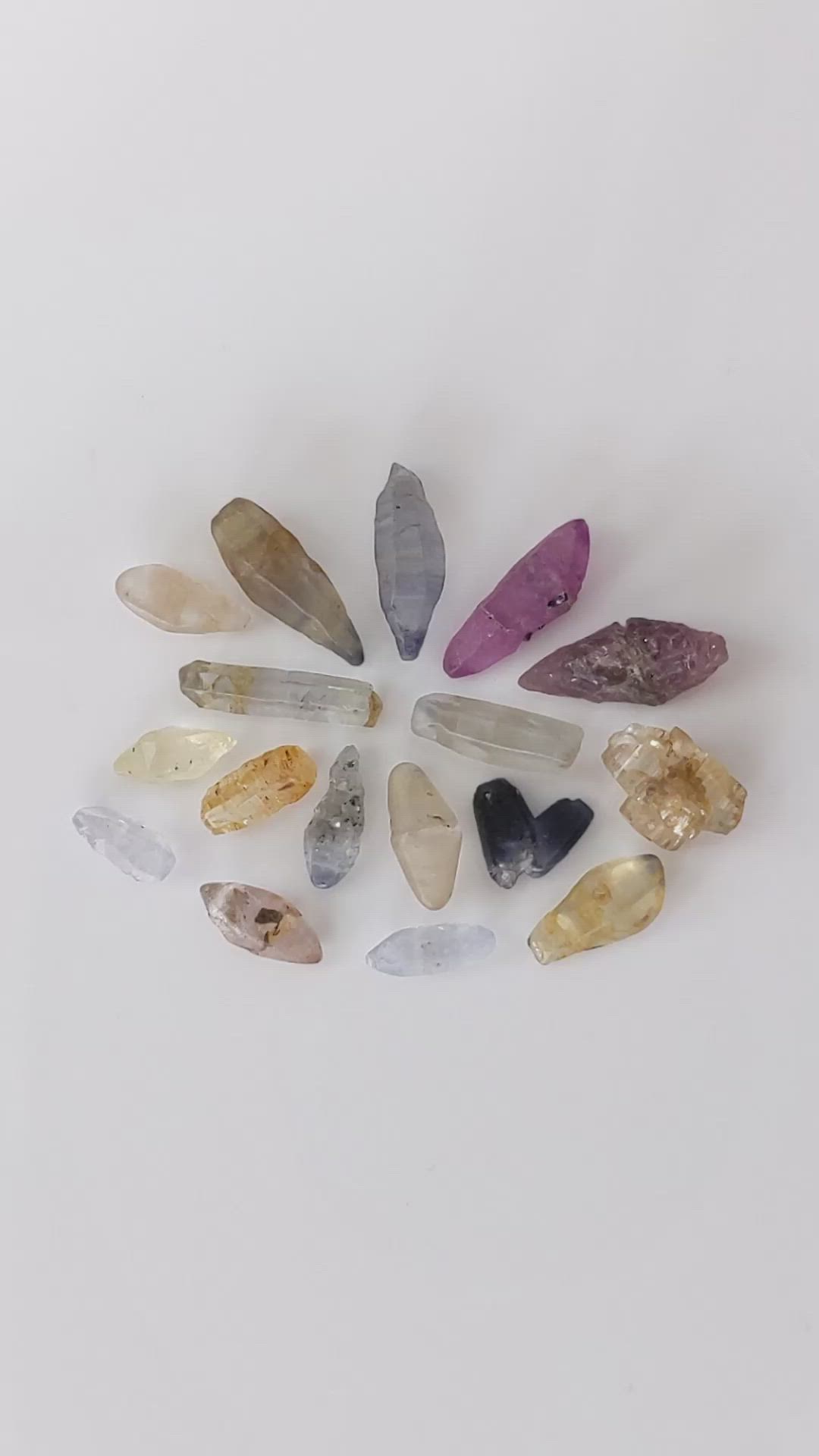 13.56 Ct. Multi Color Sapphire Crystal from Ceylon (Sri Lanka) Size Video