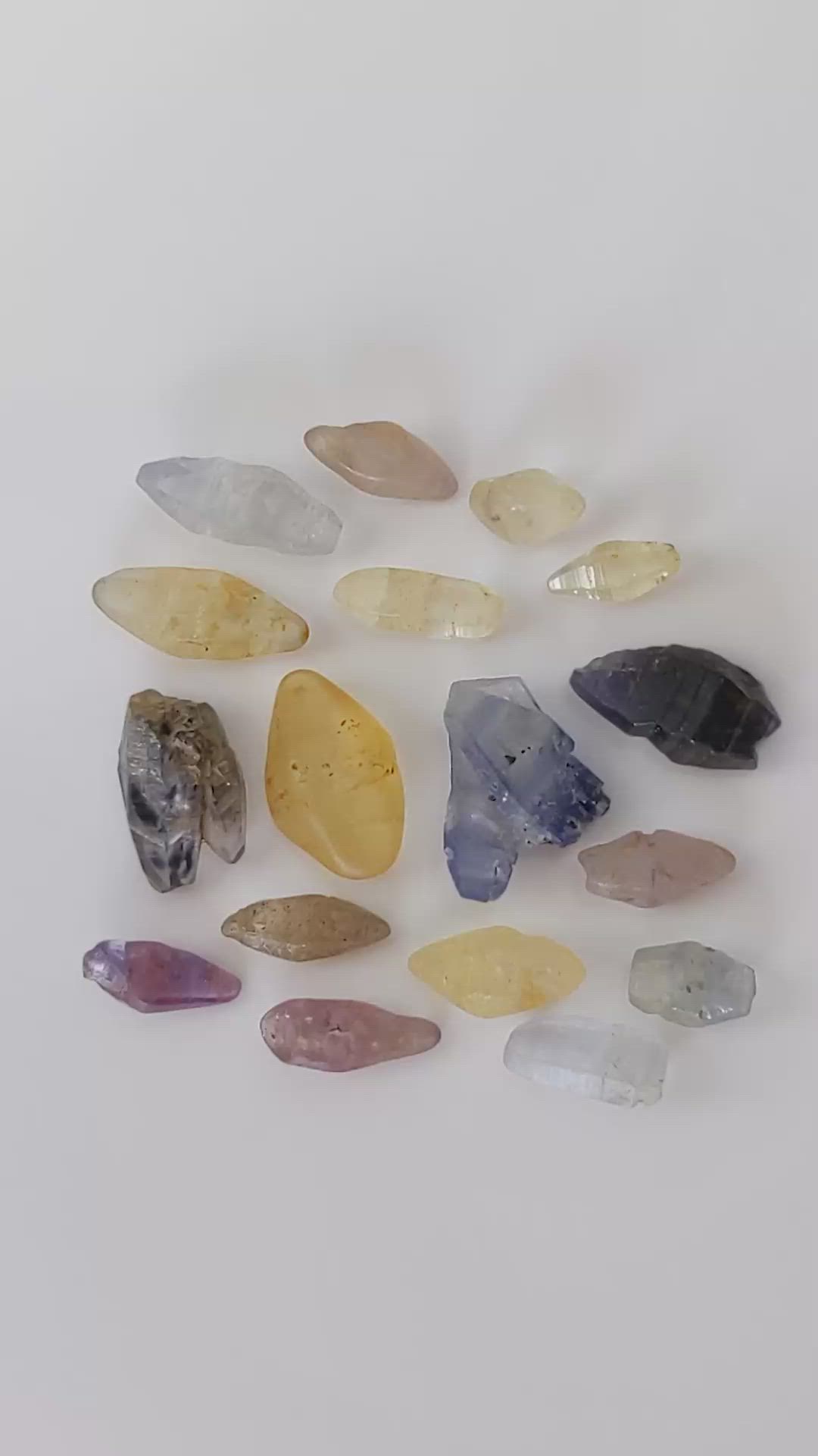 14.08 Ct. Multi Color Rough Sapphire from Ceylon (Sri Lanka) Size Video