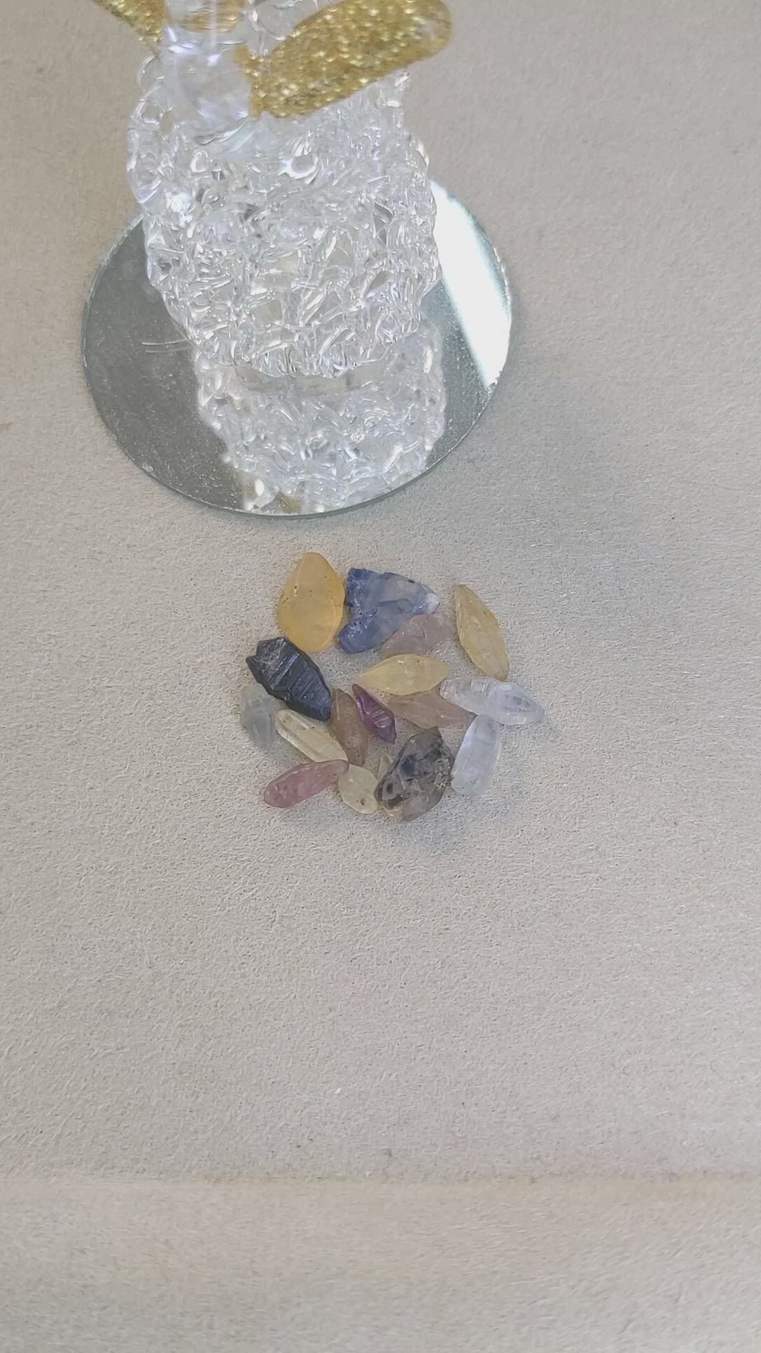 14.08 Ct. Multi Color Rough Sapphire from Ceylon (Sri Lanka) Size Video