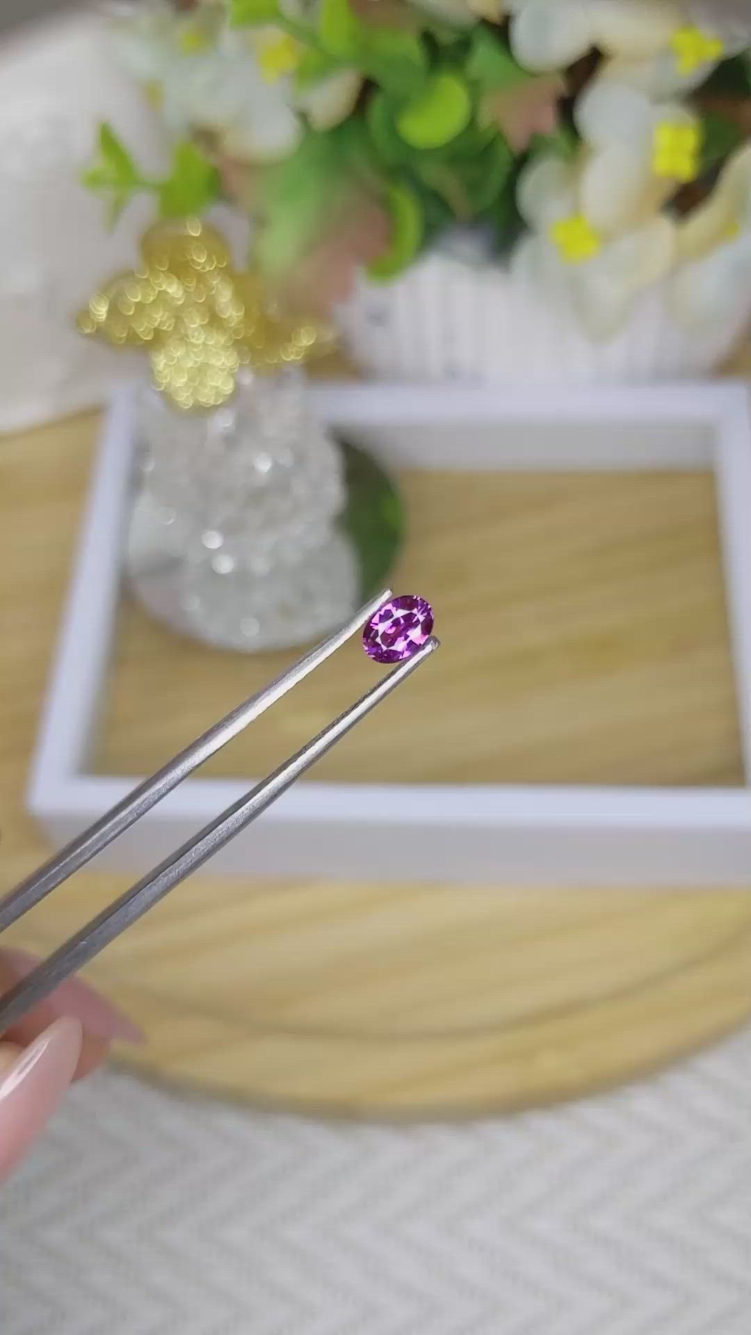 0.51 Ct. Pinkish Purple Sapphire from Ceylon (Sri Lanka) Size Video
