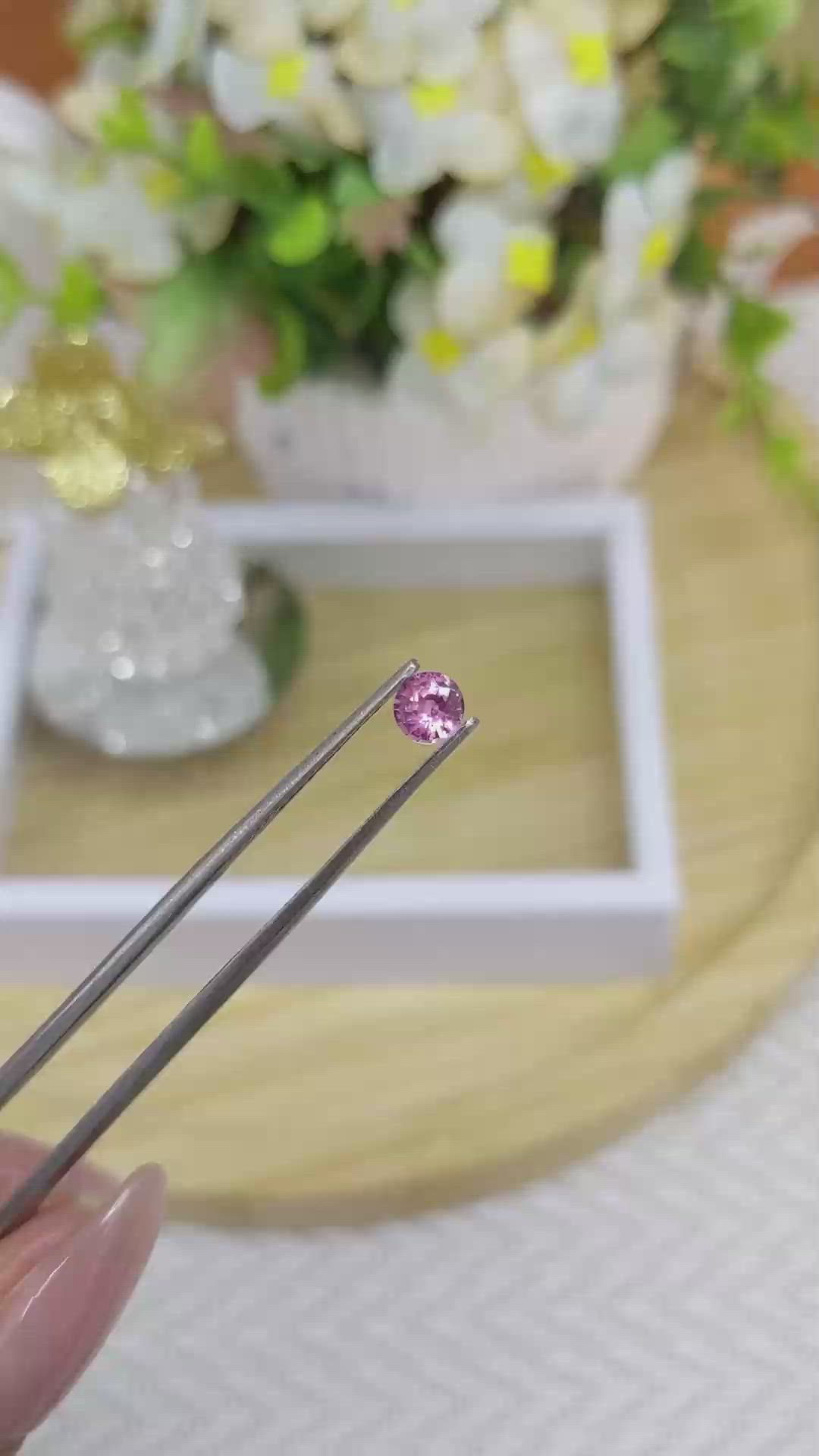 0.41 Ct. Pinkish Purple Sapphire from Ceylon (Sri Lanka) Size Video