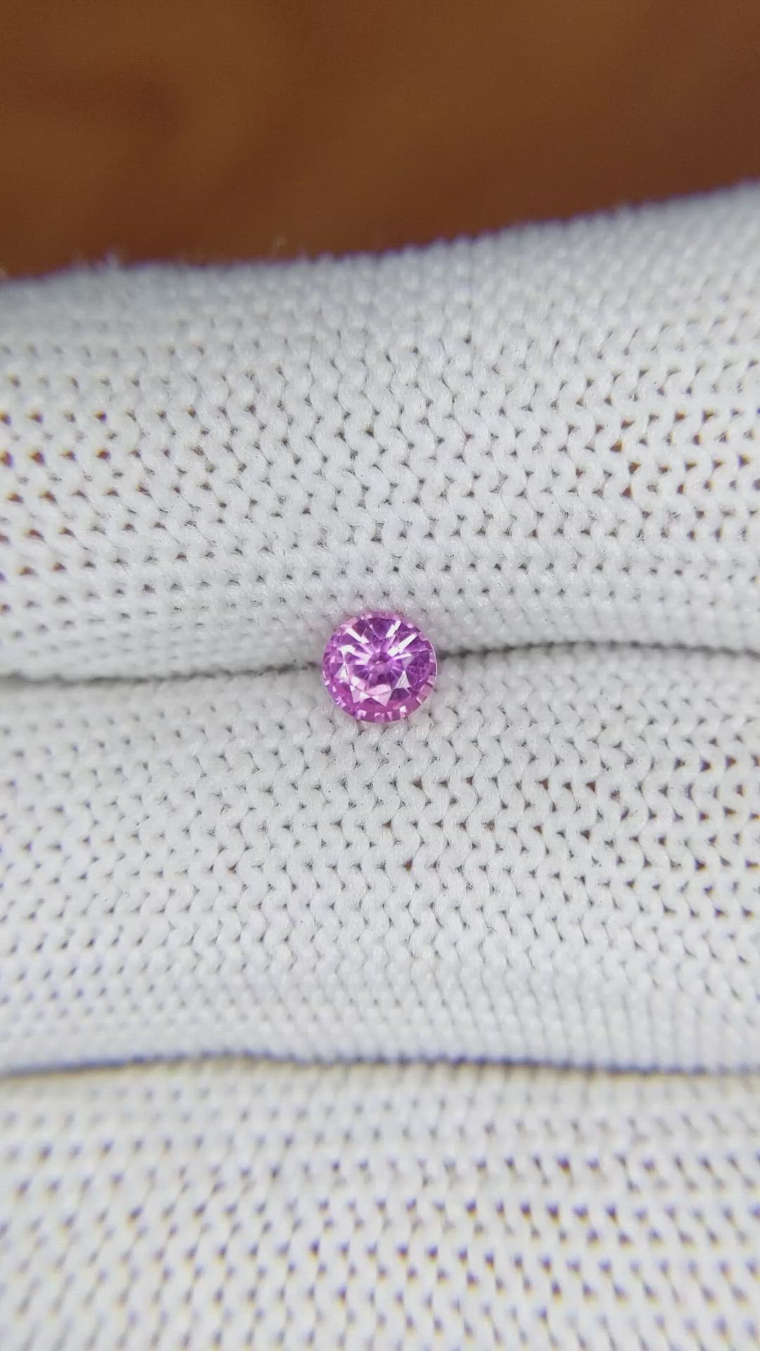 0.41 Ct. Pinkish Purple Sapphire from Ceylon (Sri Lanka) Size Video