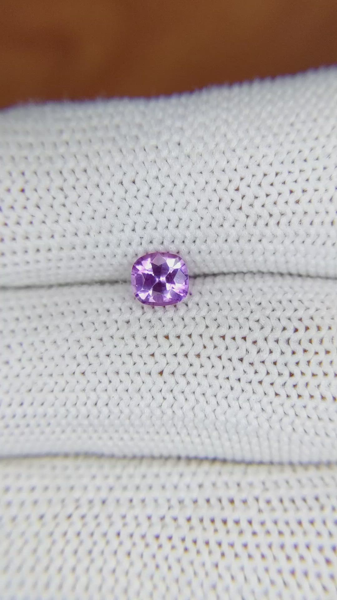 0.69 Ct. Pinkish Purple Sapphire from Ceylon (Sri Lanka) Size Video