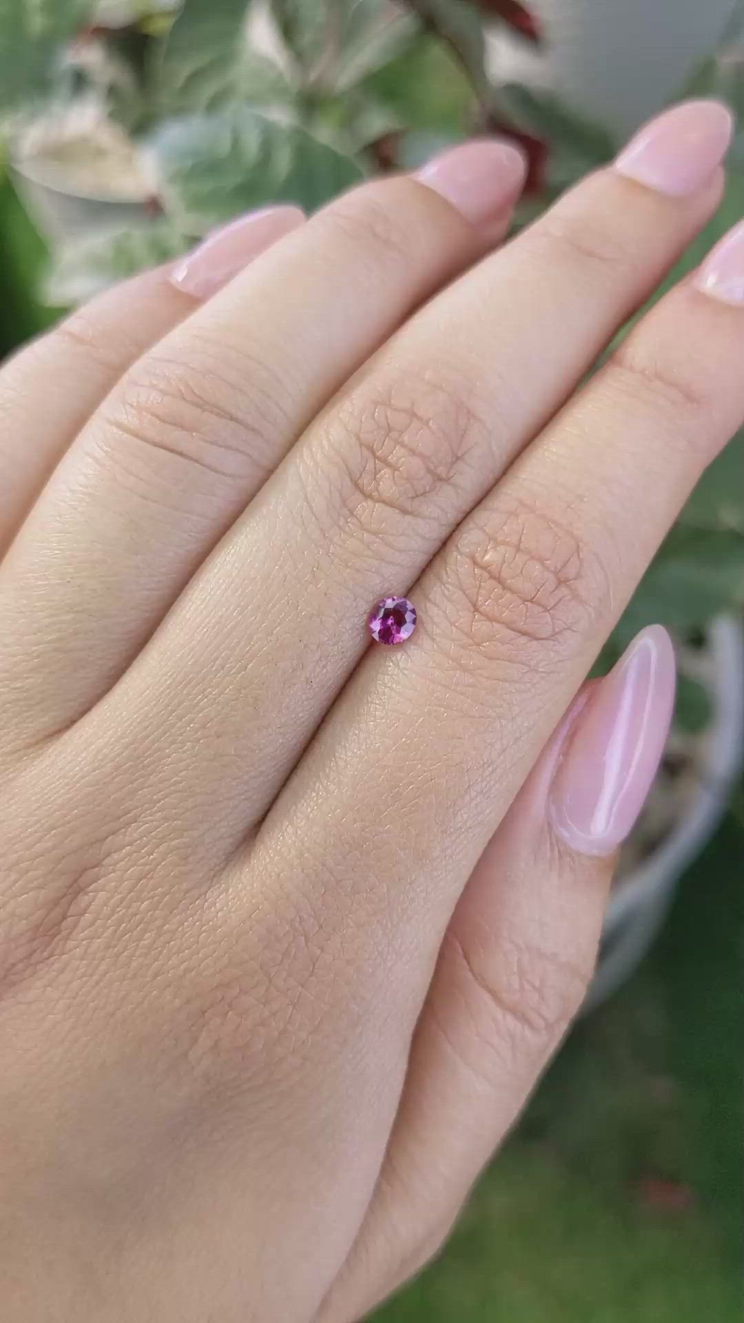 0.33 Ct. Reddish Pink Sapphire from Ceylon (Sri Lanka) Size Video