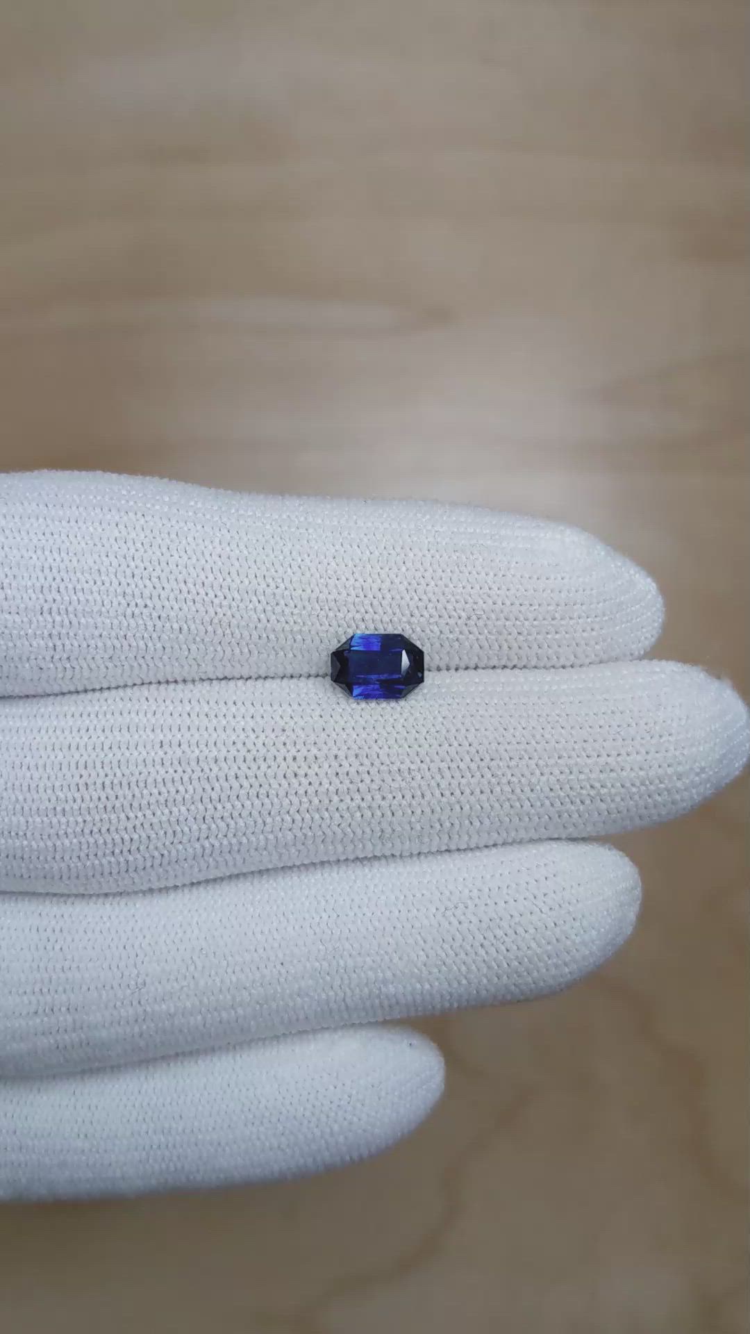 1.36 Ct. Blue Sapphire from Ceylon (Sri Lanka) Size Video