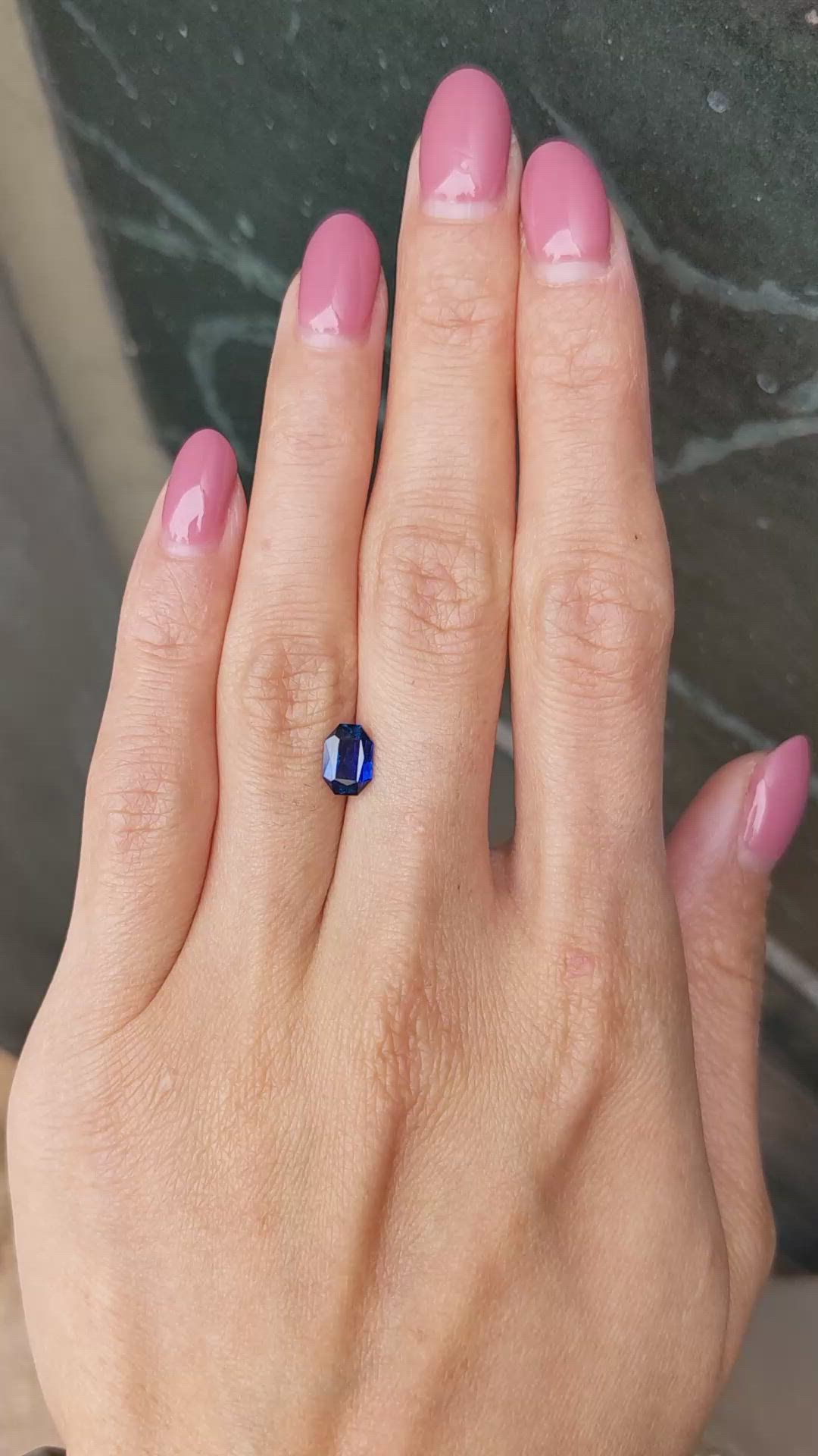 1.36 Ct. Blue Sapphire from Ceylon (Sri Lanka) Size Video