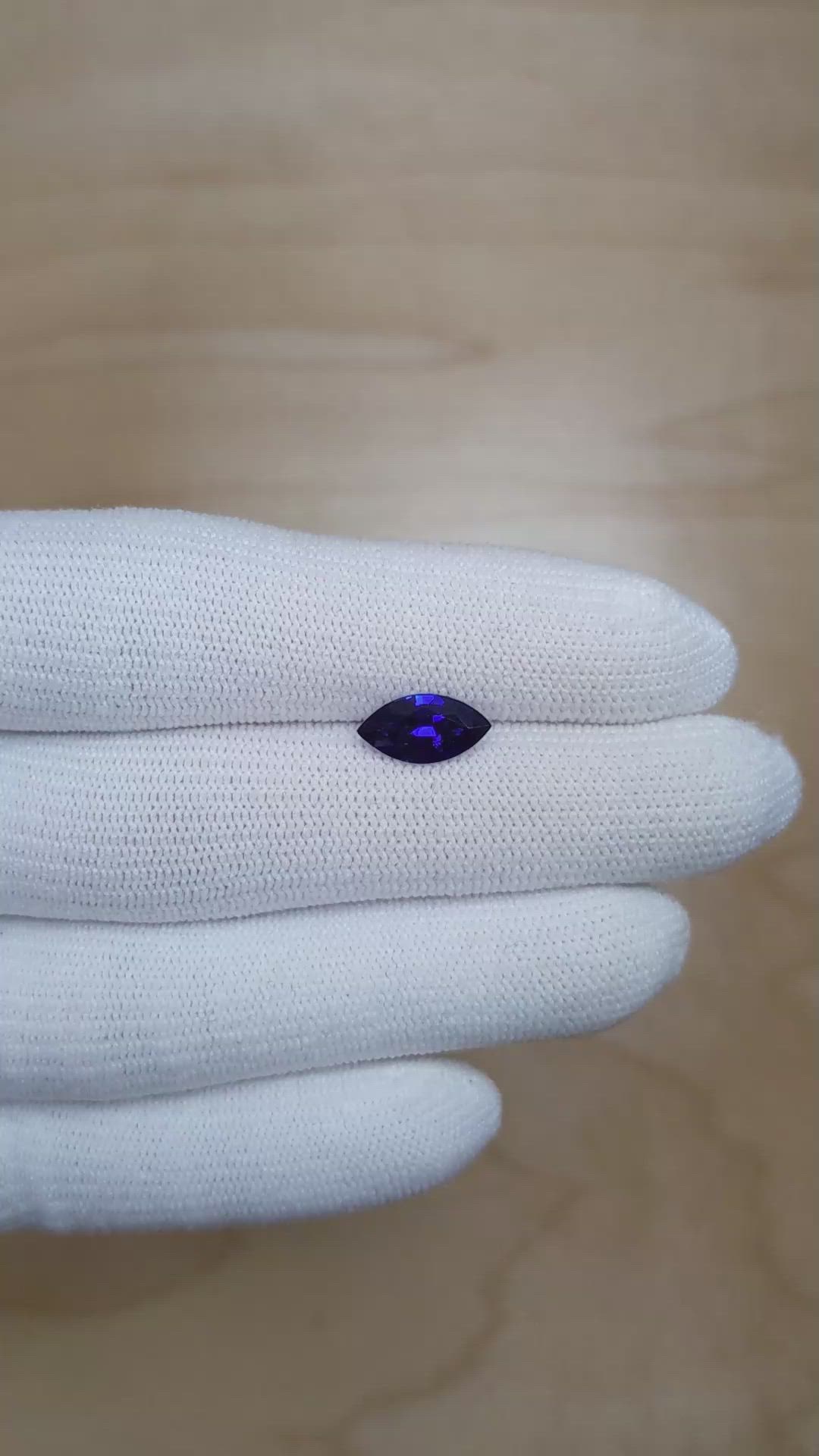 2.02 Ct. Blue Sapphire from Ceylon (Sri Lanka) Size Video