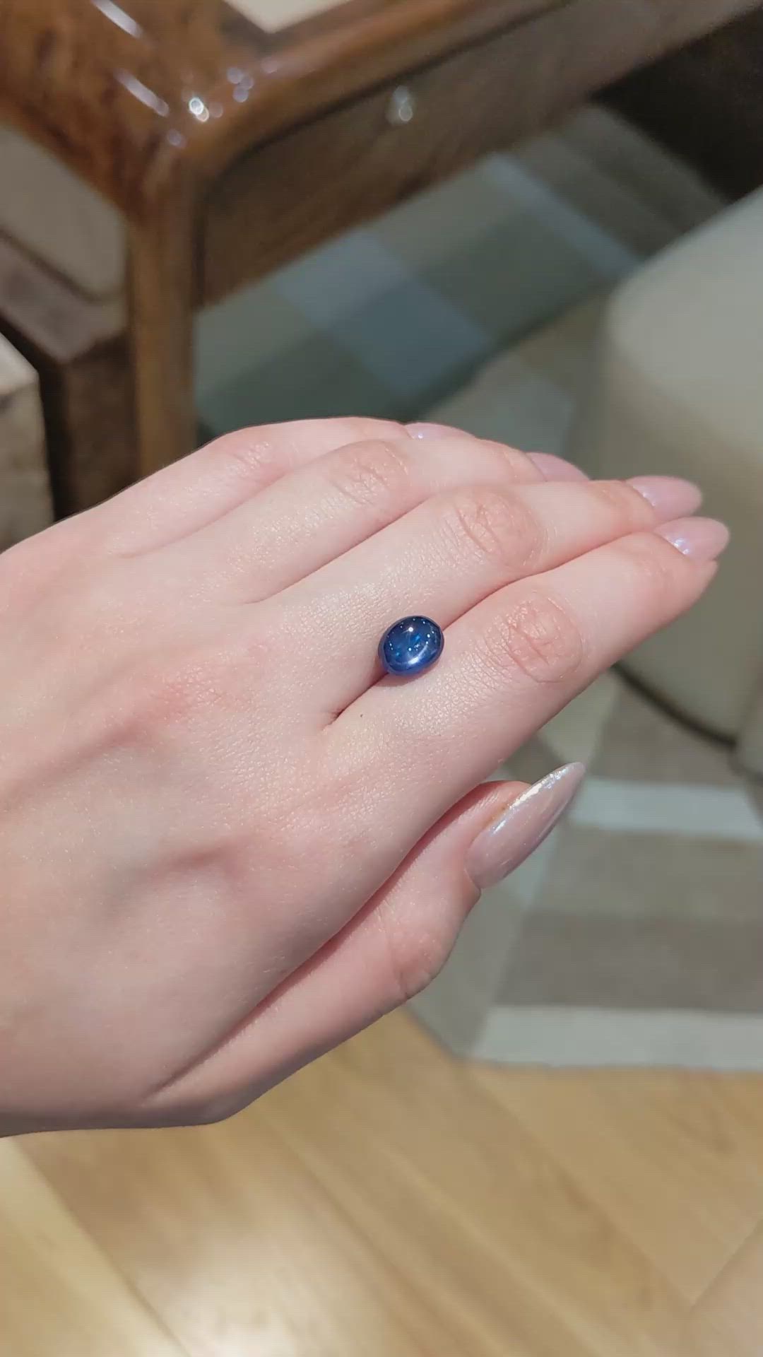 5.43 Ct. Blue Star Sapphire from Ceylon (Sri Lanka) Size Video