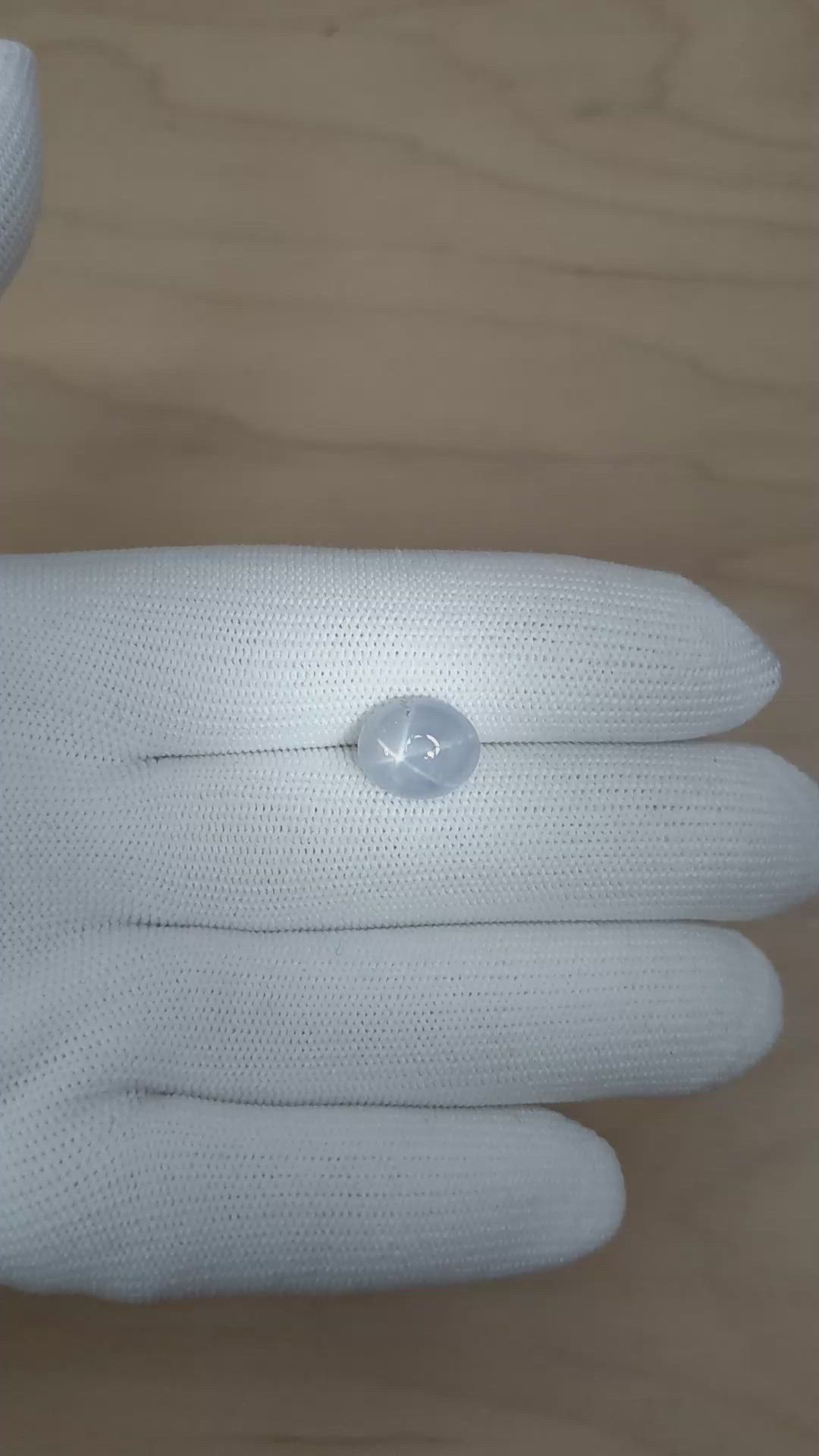 8.38 Ct. Bluish Grey Star Sapphire from Ceylon (Sri Lanka) Size Video