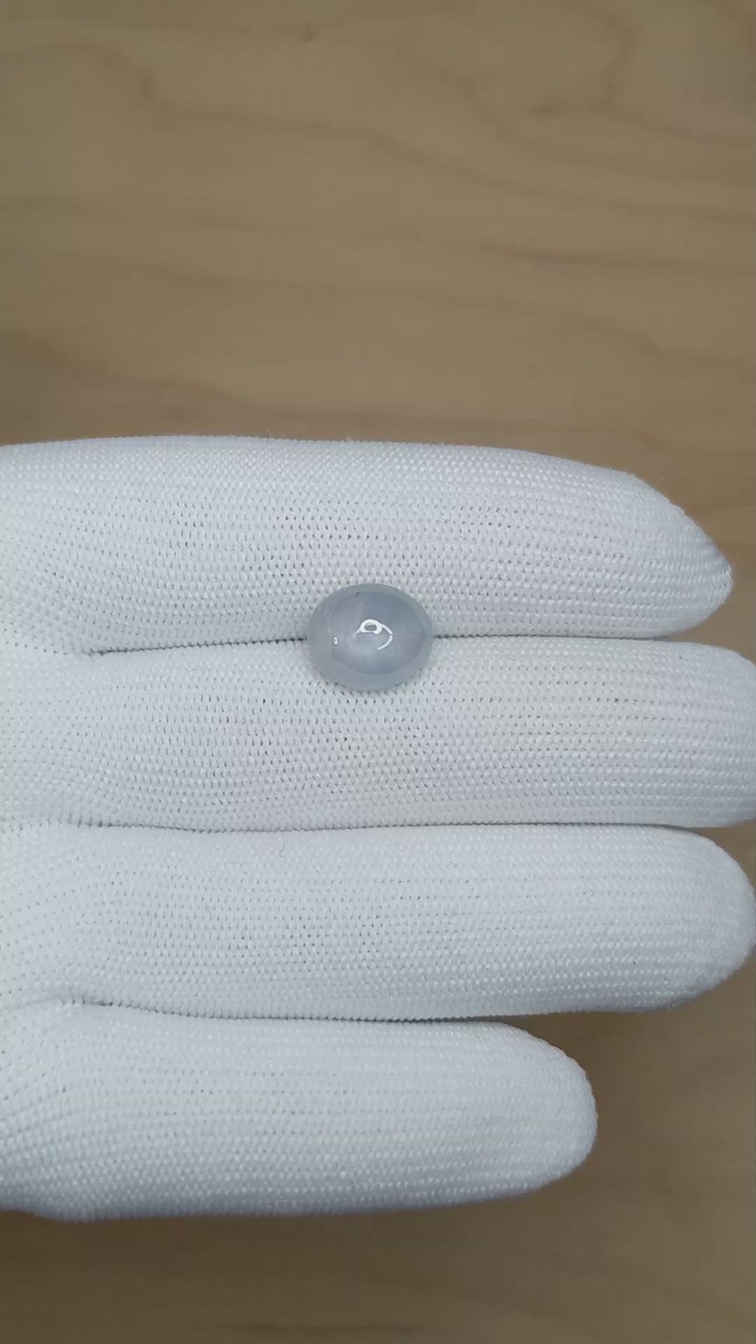 8.38 Ct. Bluish Grey Star Sapphire from Ceylon (Sri Lanka) Size Video